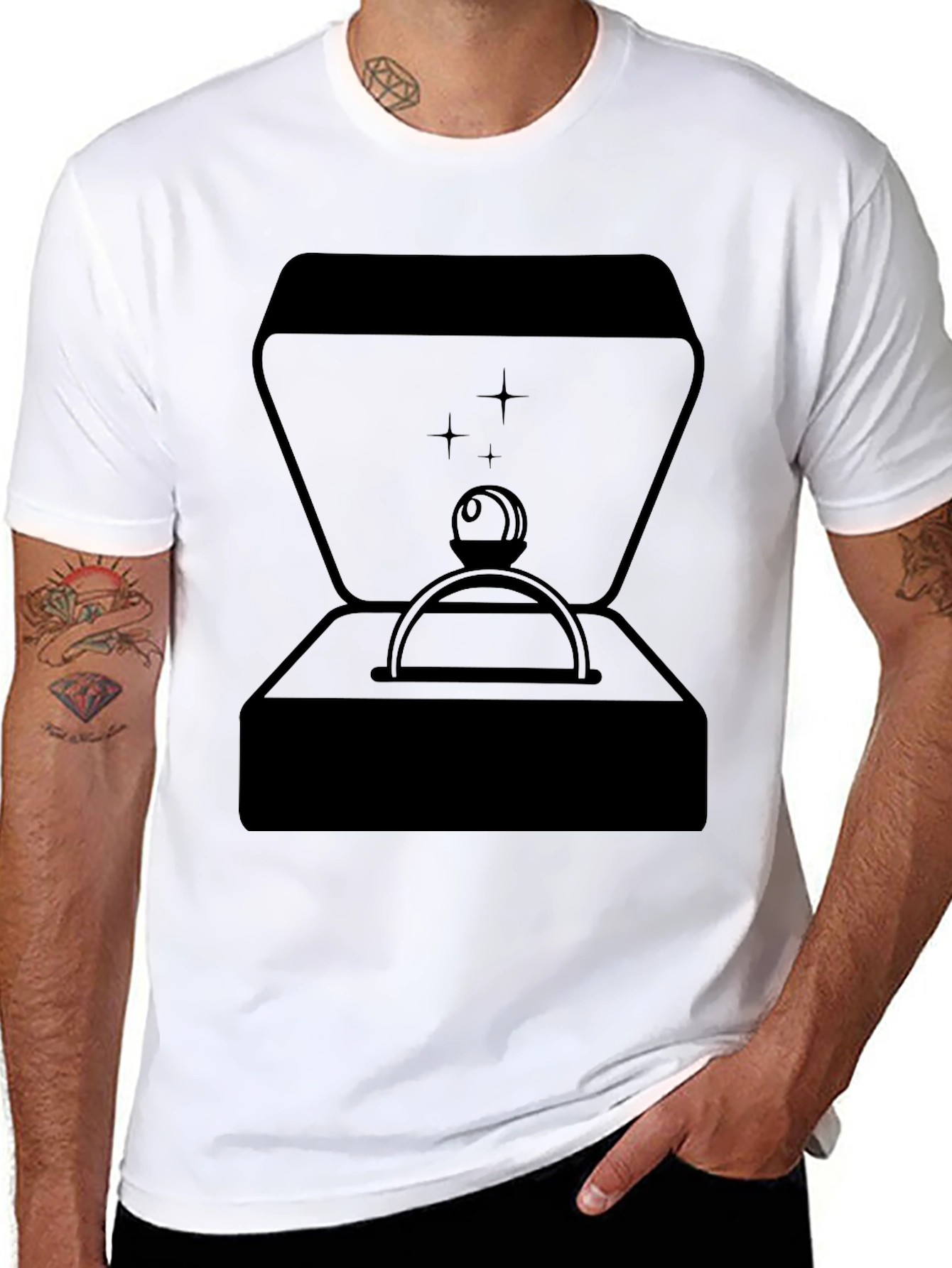 Ring Box Graphic Tee - Stylish Black T-Shirt