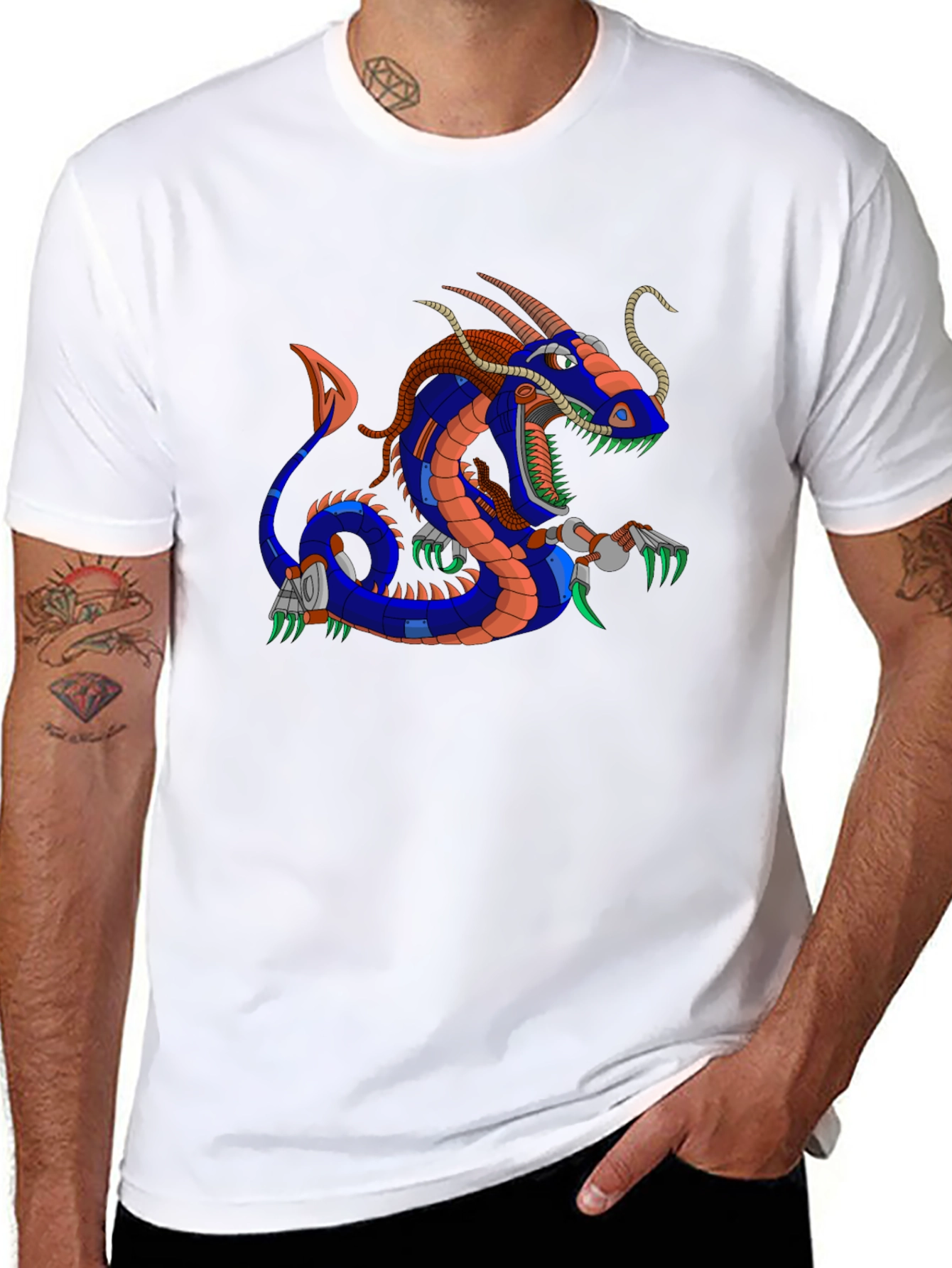 Mechanical Dragon Graphic T-Shirt