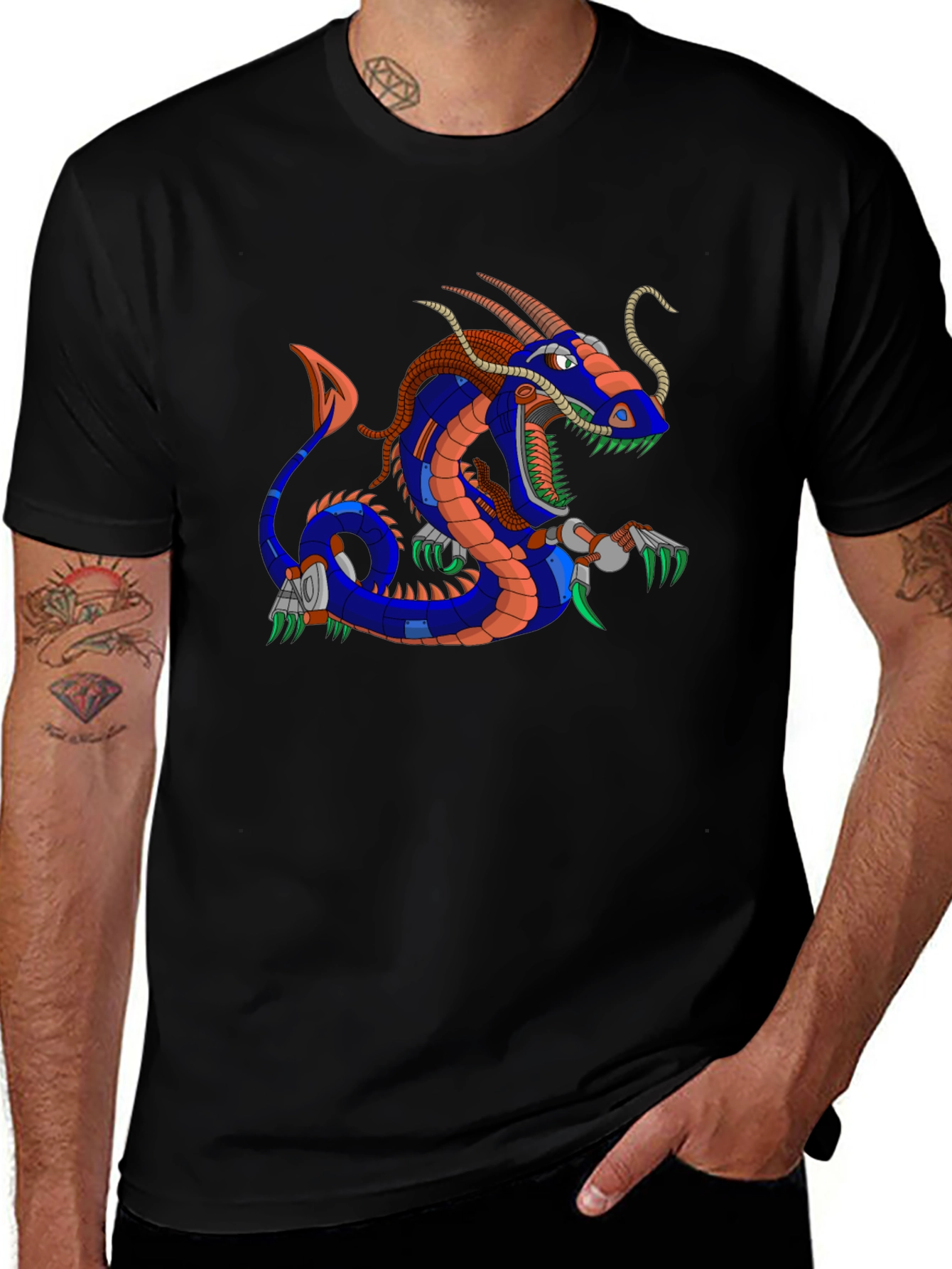 Mechanical Dragon Graphic T-Shirt