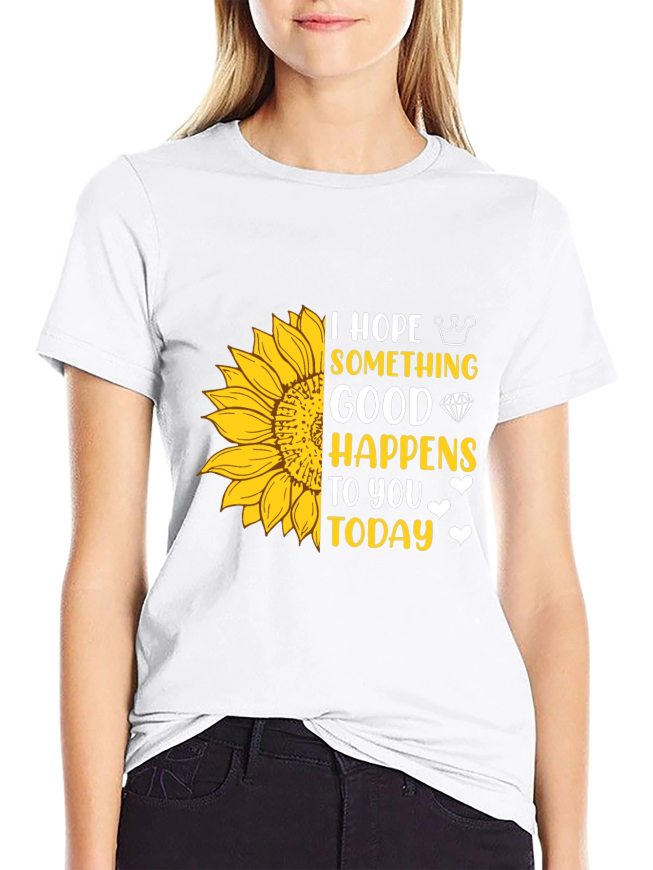 Sunflower Graphic T-Shirt - Hope Something Good Happens