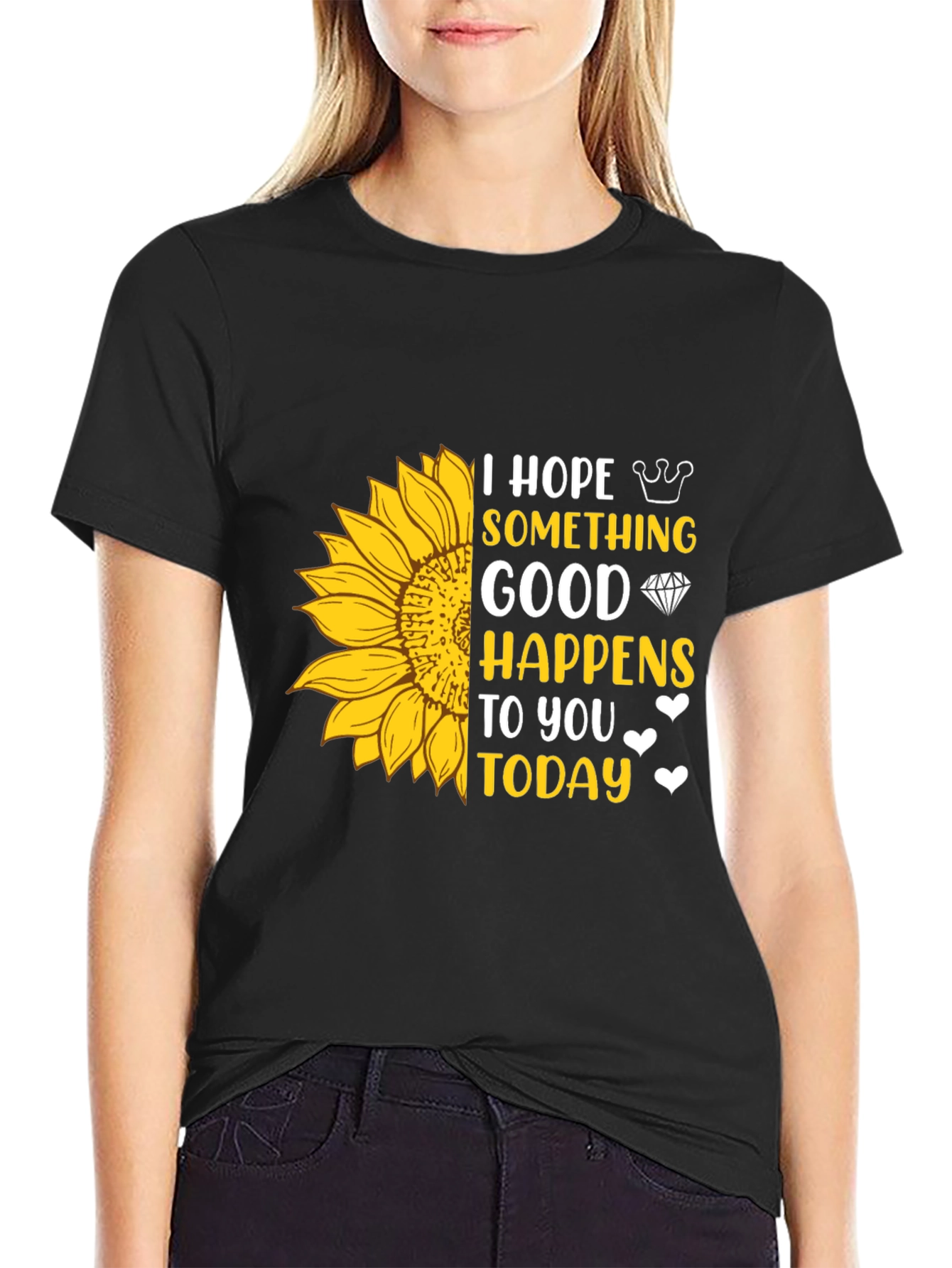 Sunflower Graphic T-Shirt - Hope Something Good Happens