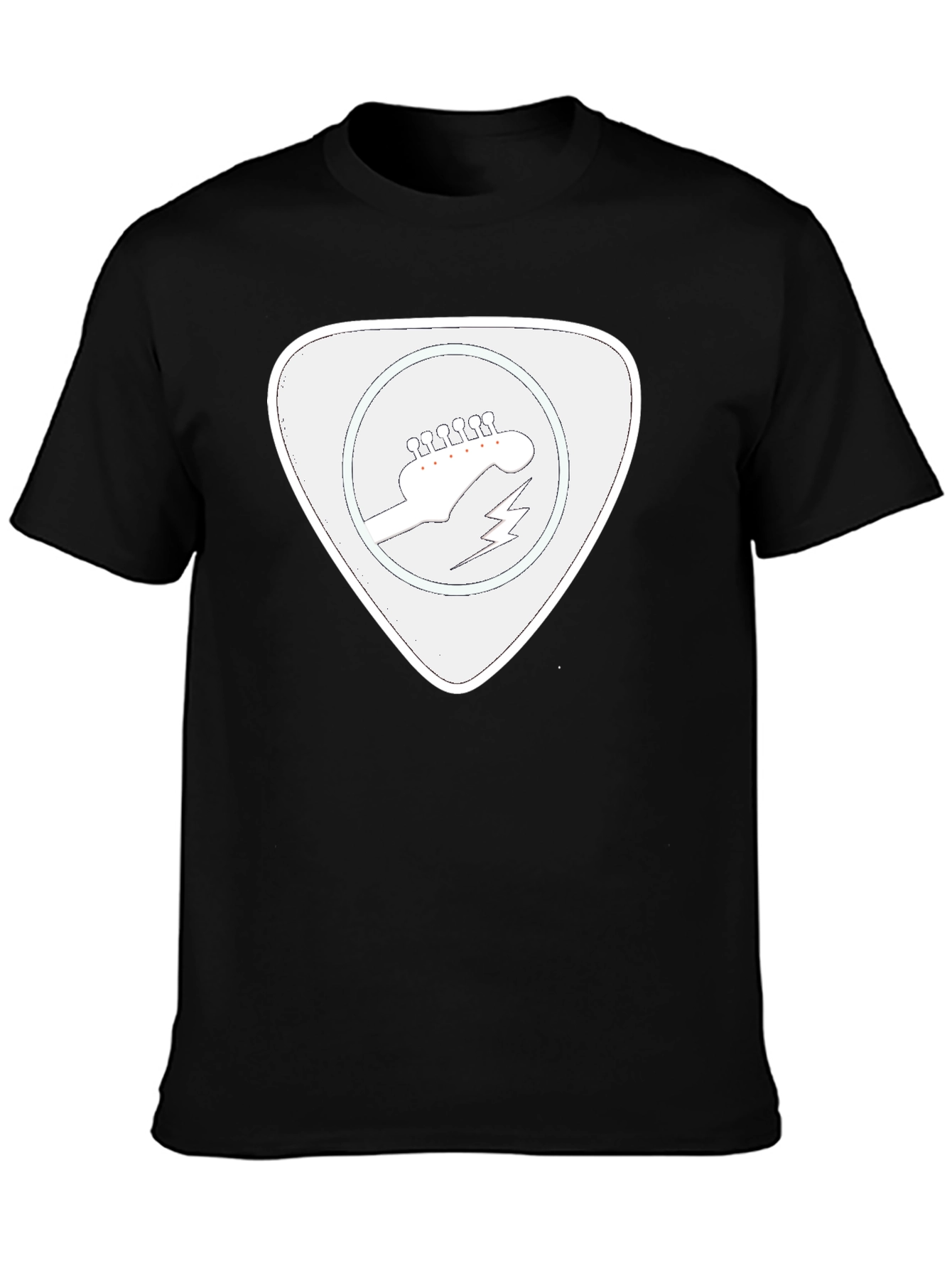 Guitar Pick Graphic T-Shirt - Black