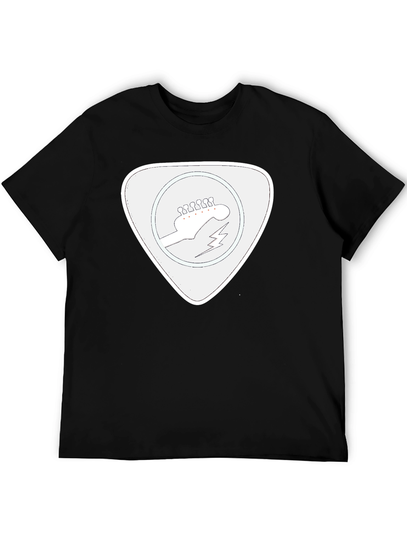 Guitar Pick Graphic T-Shirt - Black