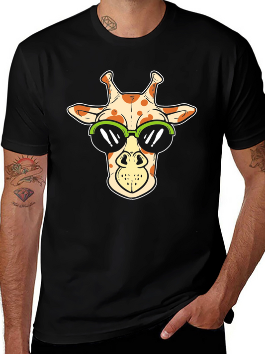 Cool Giraffe Graphic Tee - Black T-Shirt
