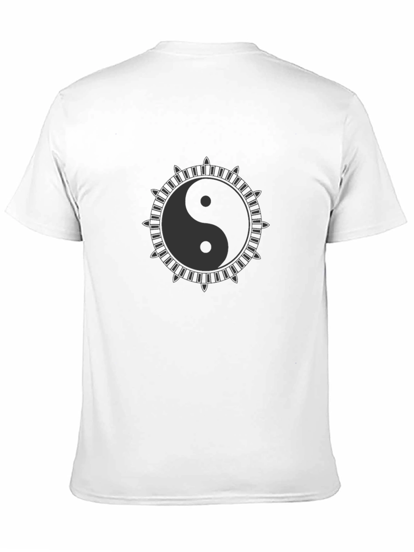 Yin Yang Symbol Graphic Print Black T-Shirt