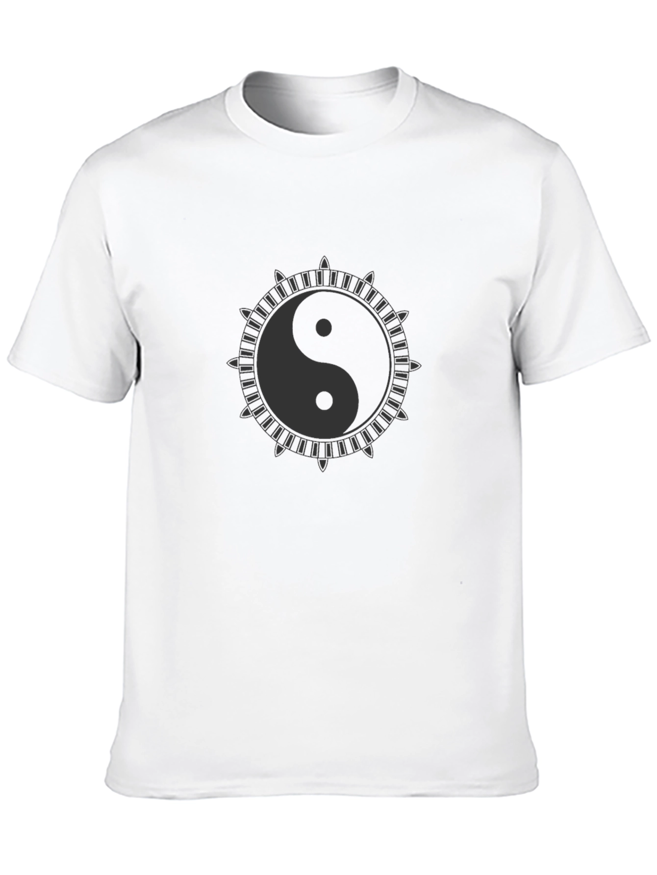 Yin Yang Symbol Graphic Print Black T-Shirt