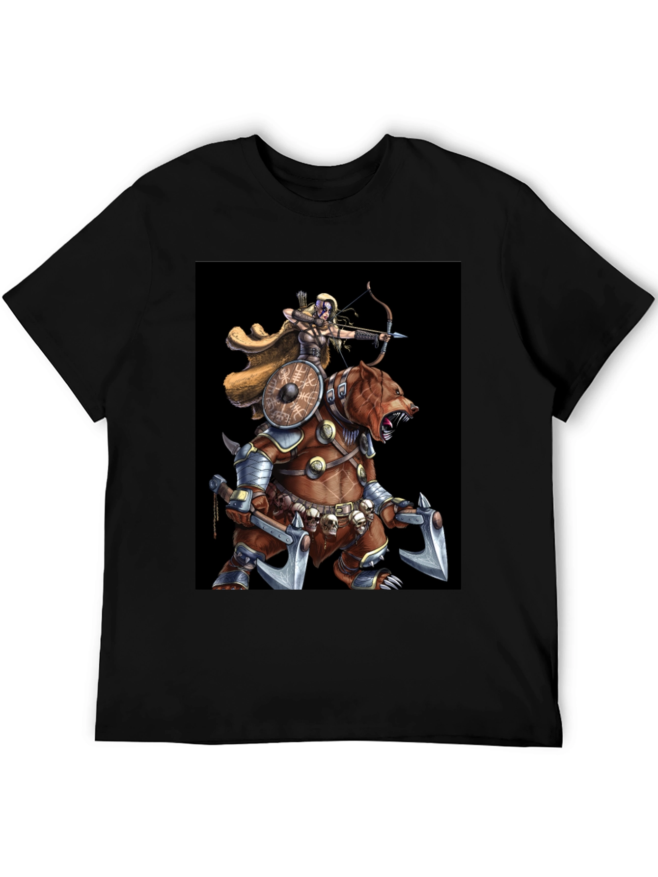 Viking Archer Warrior Riding Armored Bear T-Shirt