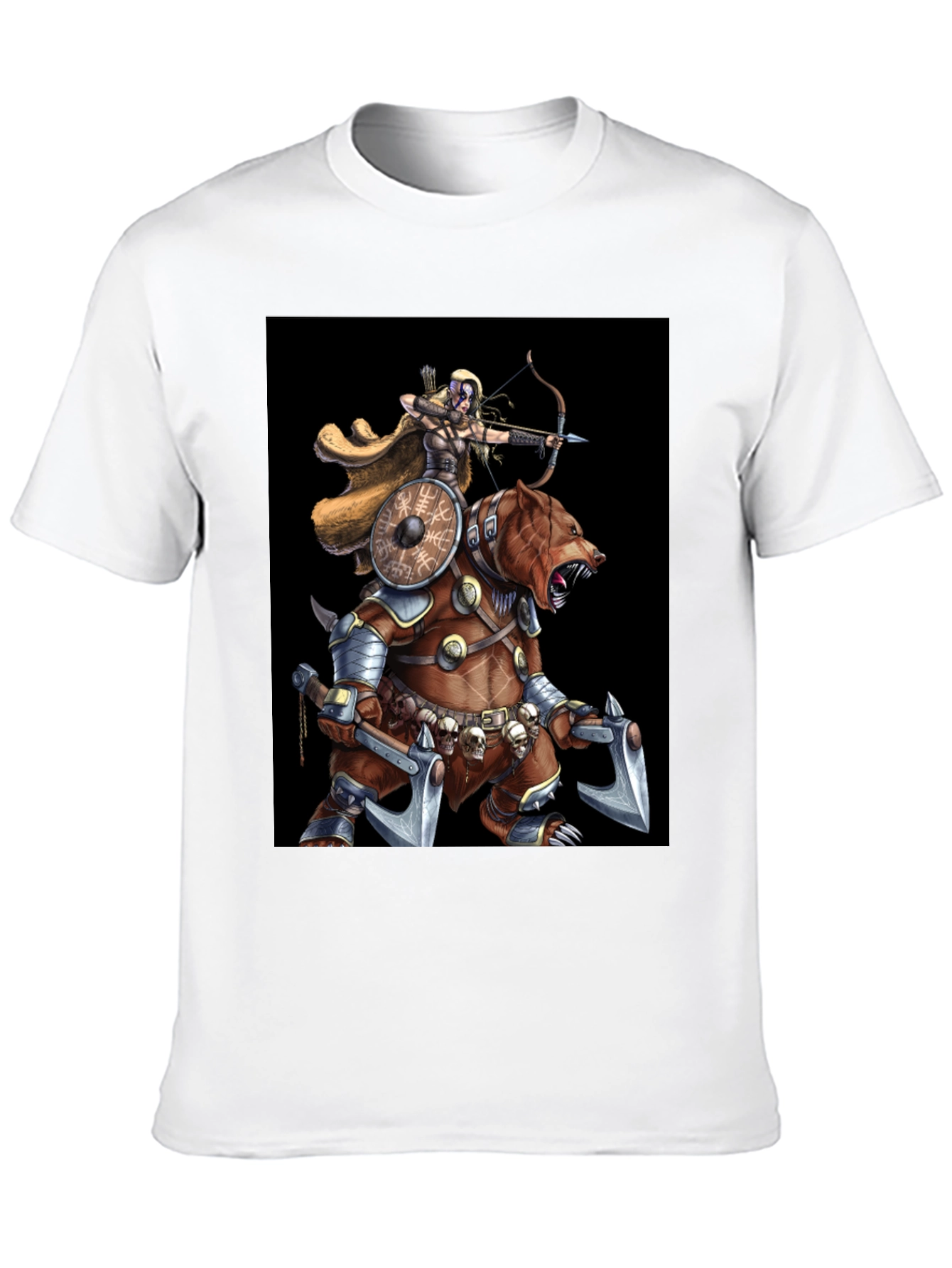 Viking Archer Warrior Riding Armored Bear T-Shirt