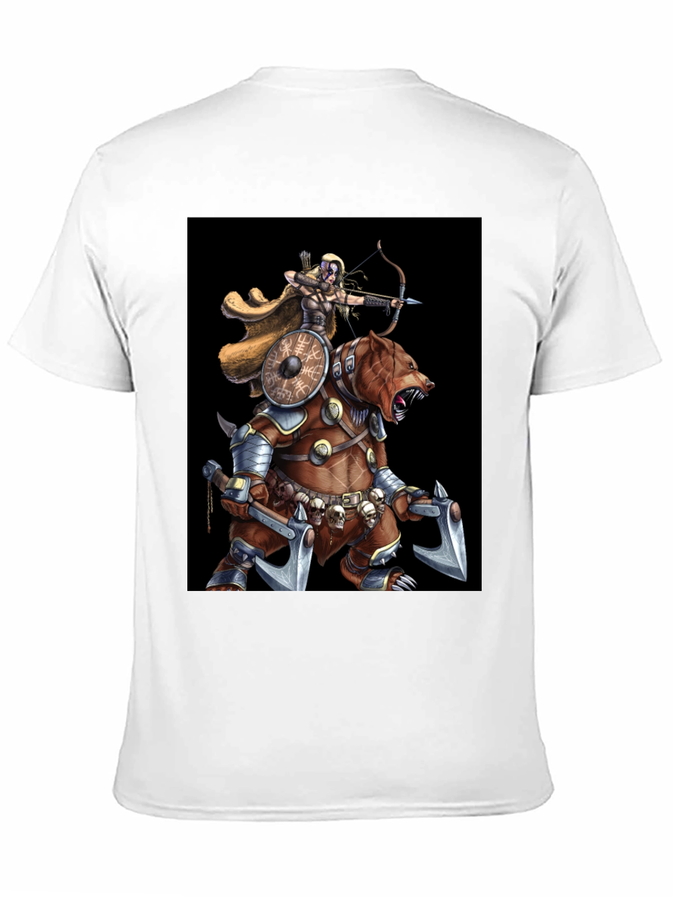 Viking Archer Warrior Riding Armored Bear T-Shirt