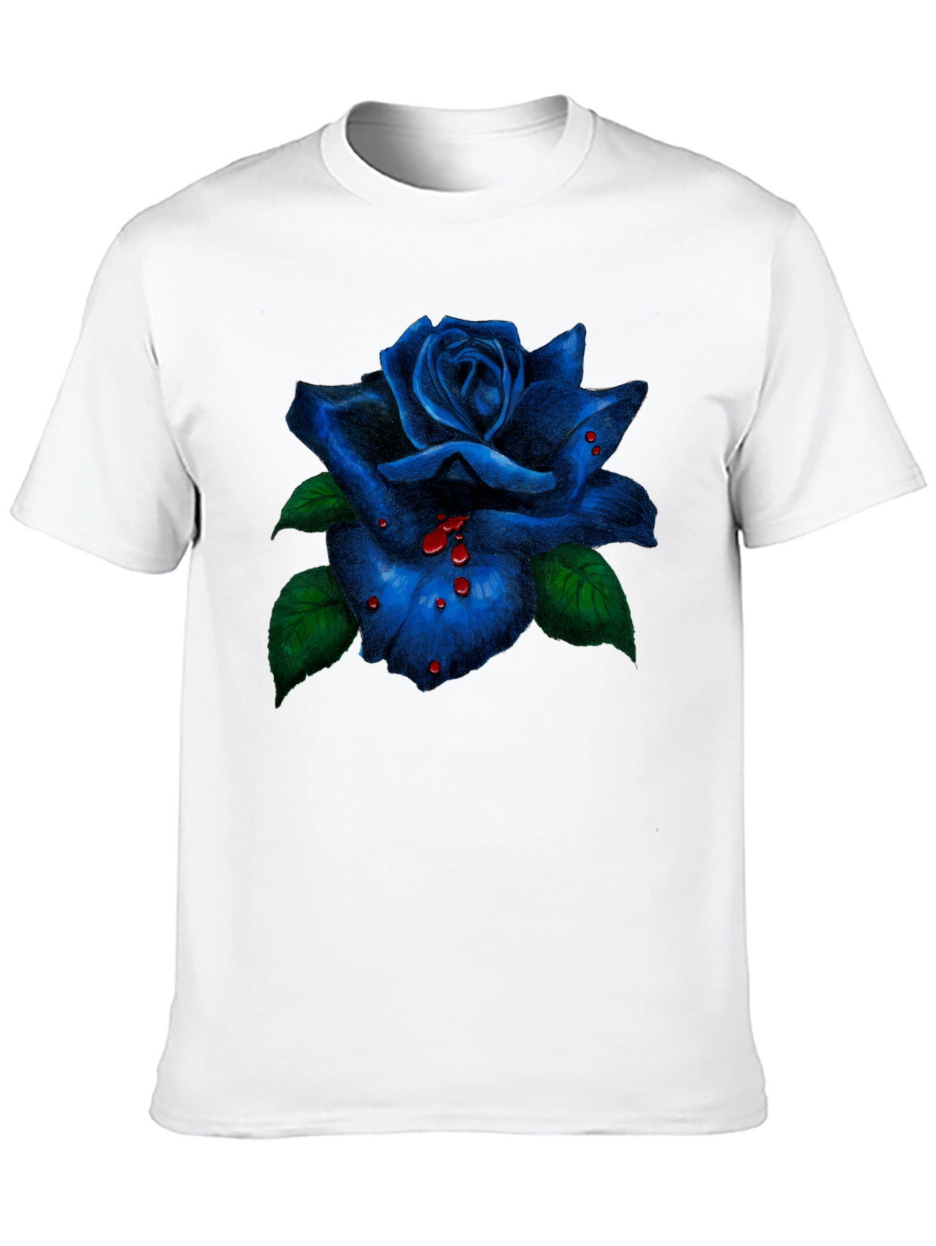 Blue Rose Graphic Tee - Mens Black T-Shirt