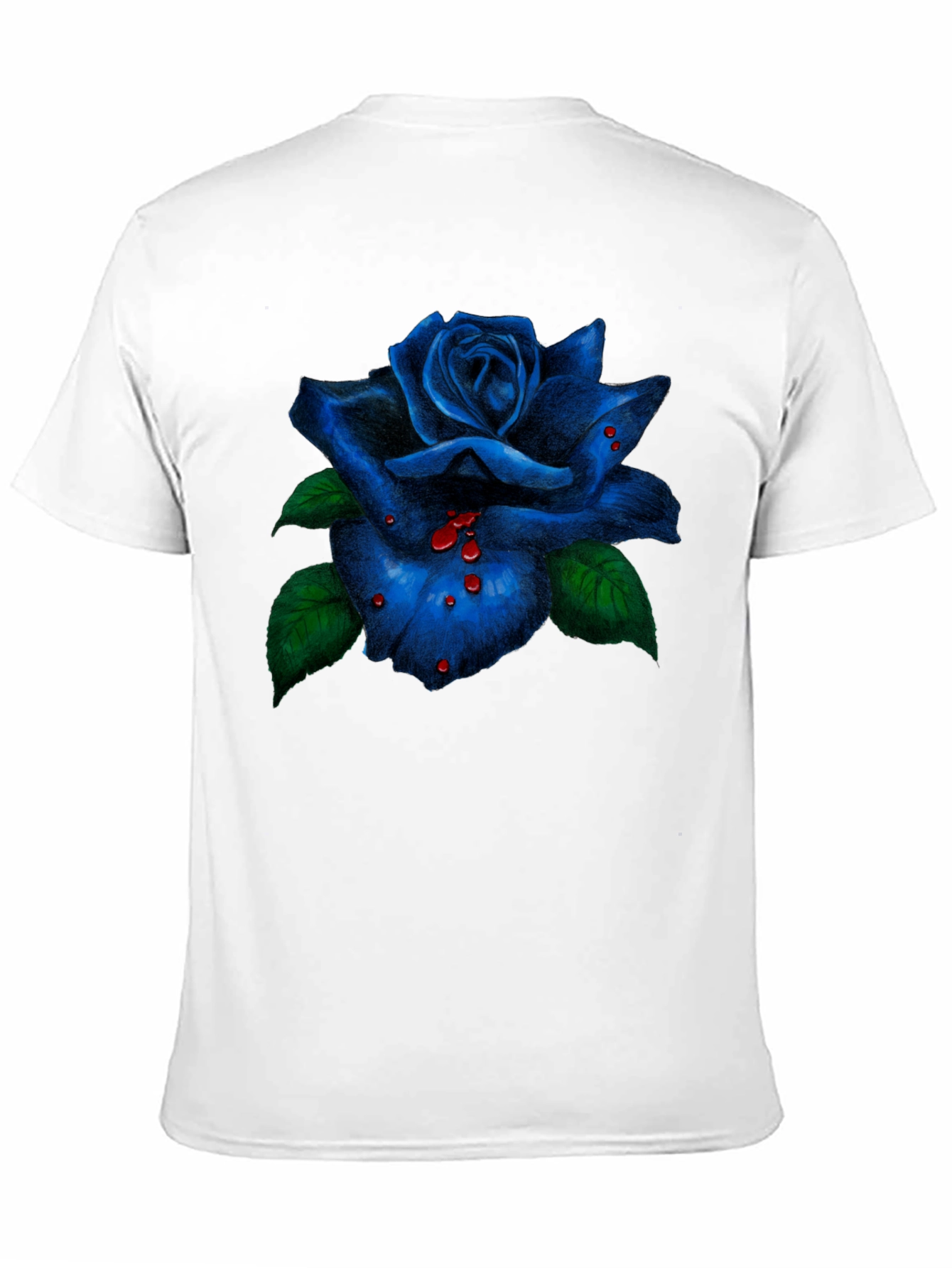 Blue Rose Graphic Tee - Mens Black T-Shirt