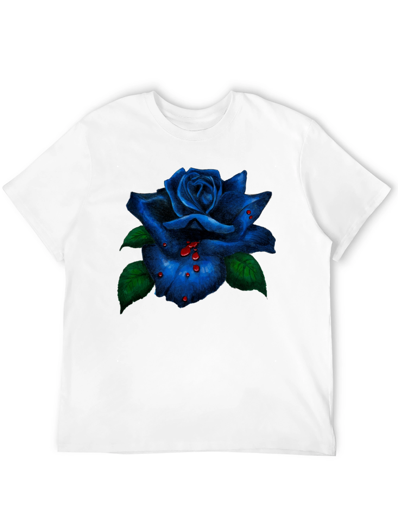Blue Rose Graphic Tee - Mens Black T-Shirt