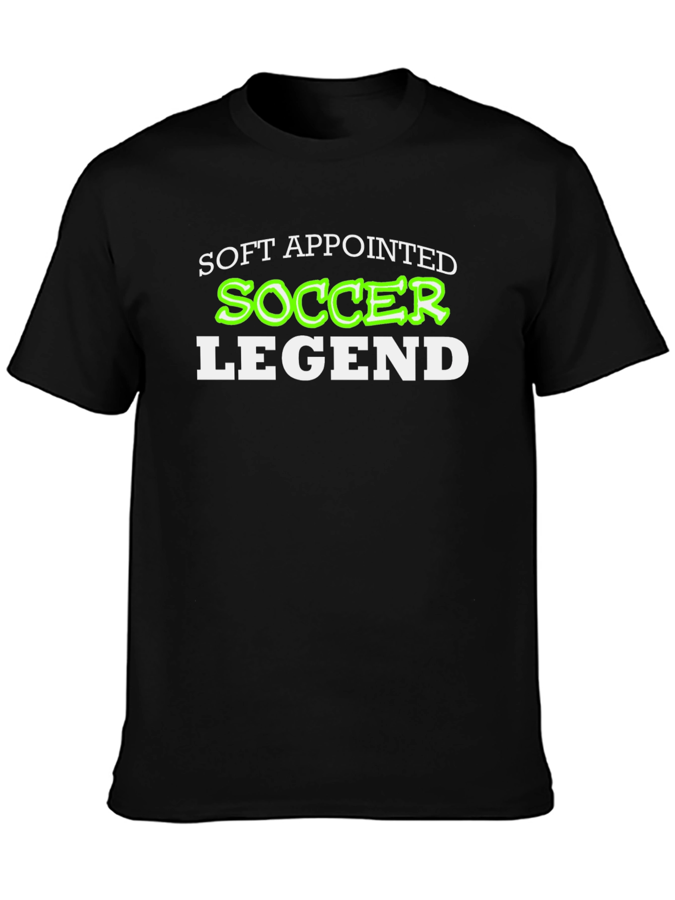 Soft Appointed Soccer Legend Black T-Shirt