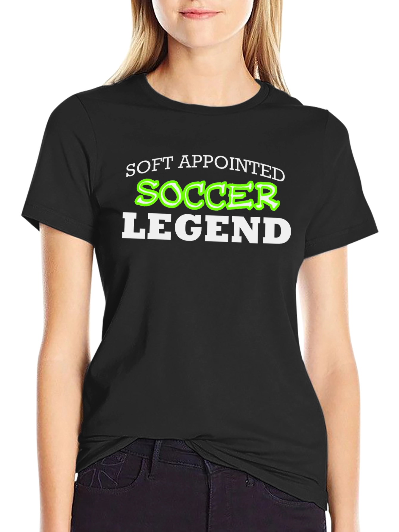 Soft Appointed Soccer Legend Black T-Shirt