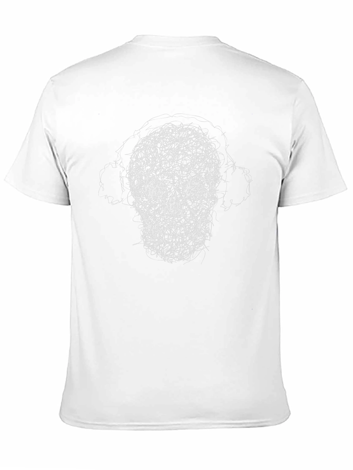Skull Scribble Graphic Tee - Black Cotton Casual Shirt