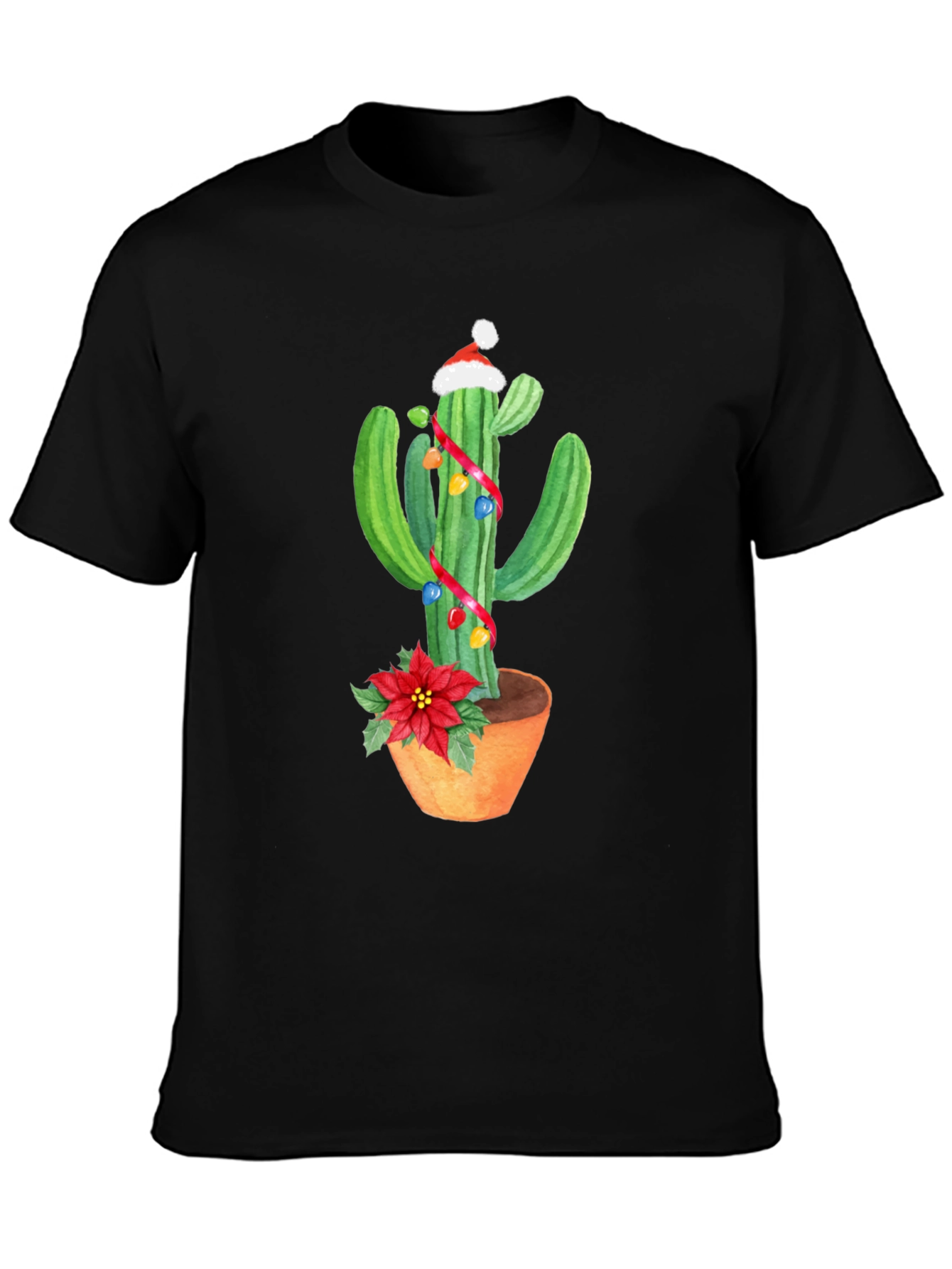 Festive Cactus Graphic Tee - Holiday Cheer!