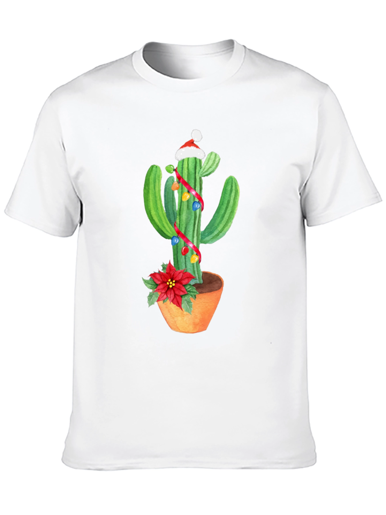 Festive Cactus Graphic Tee - Holiday Cheer!