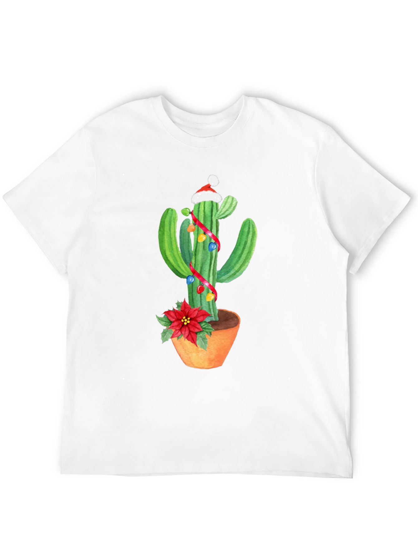 Festive Cactus Graphic Tee - Holiday Cheer!