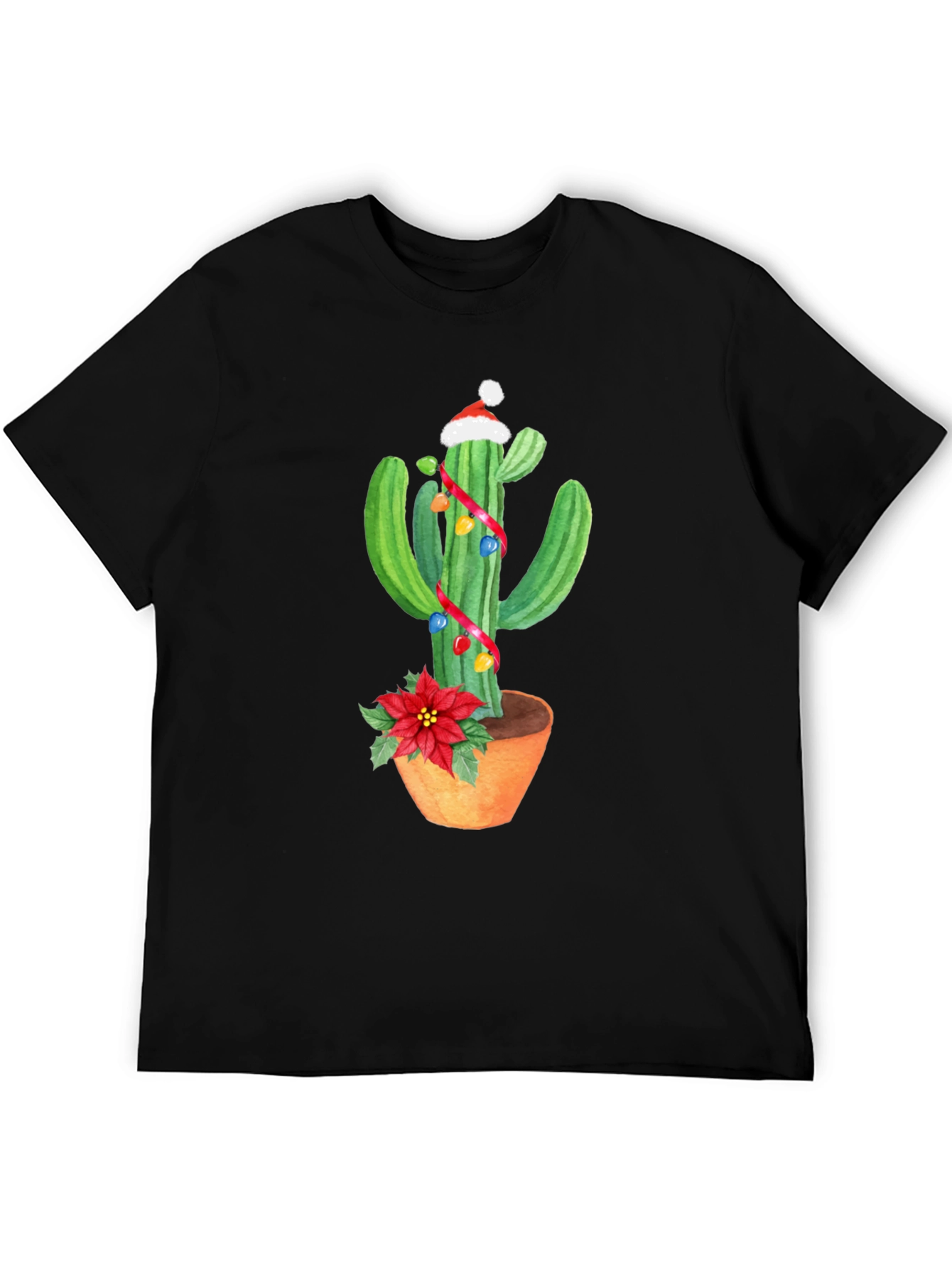 Festive Cactus Graphic Tee - Holiday Cheer!