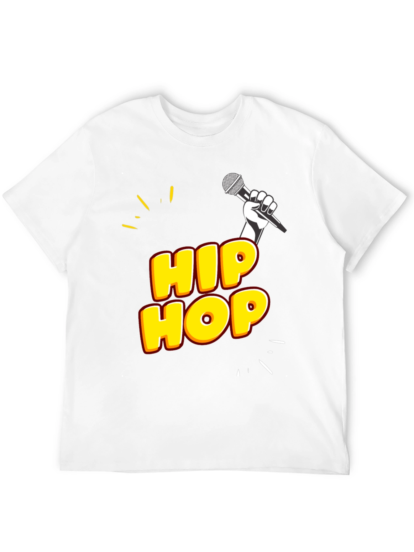 Hip Hop Graphic Tee - Black Cotton Blend