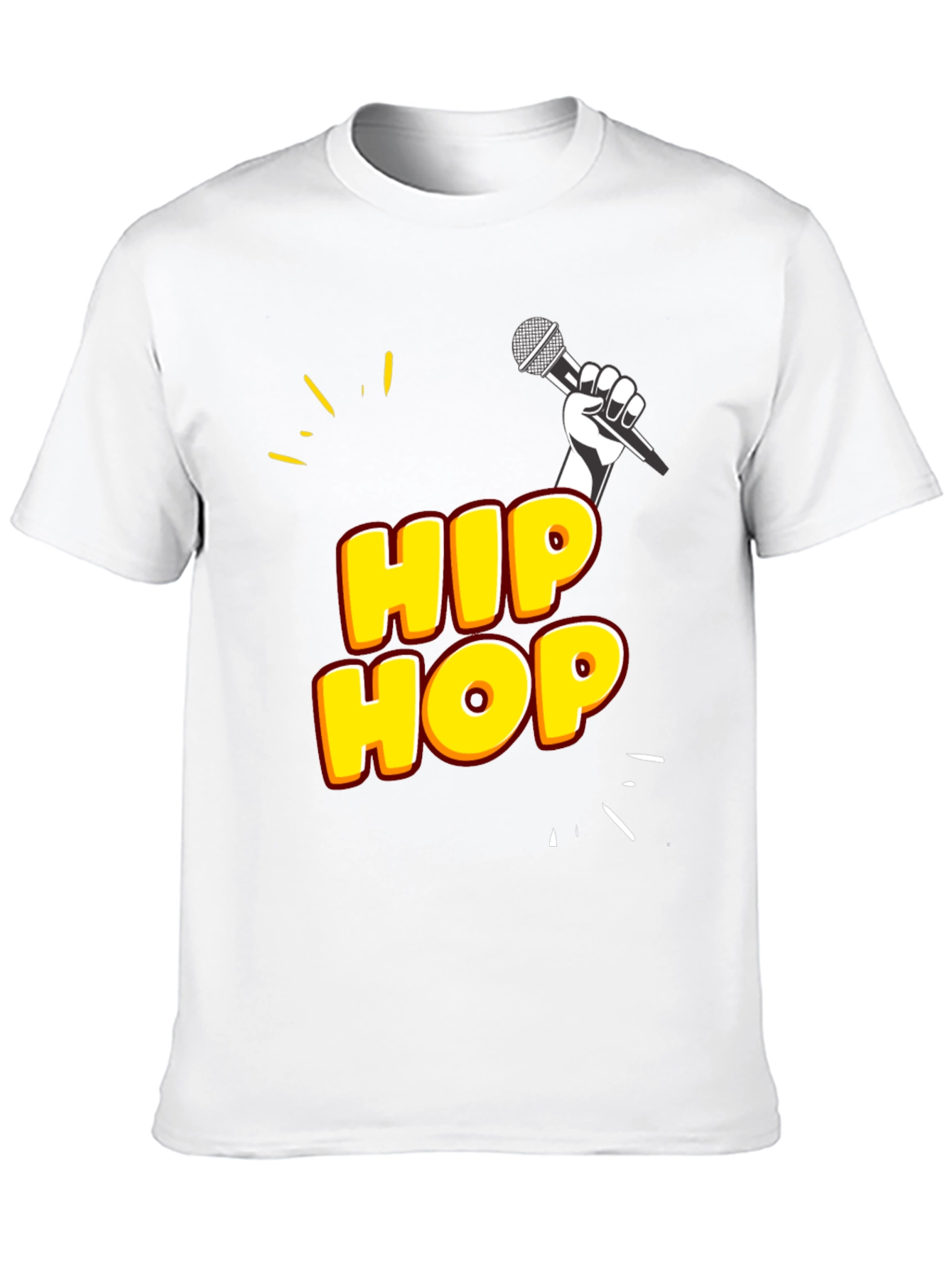Hip Hop Graphic Tee - Black Cotton Blend