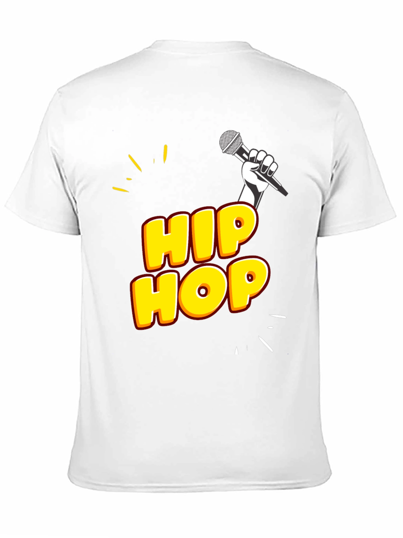 Hip Hop Graphic Tee - Black Cotton Blend