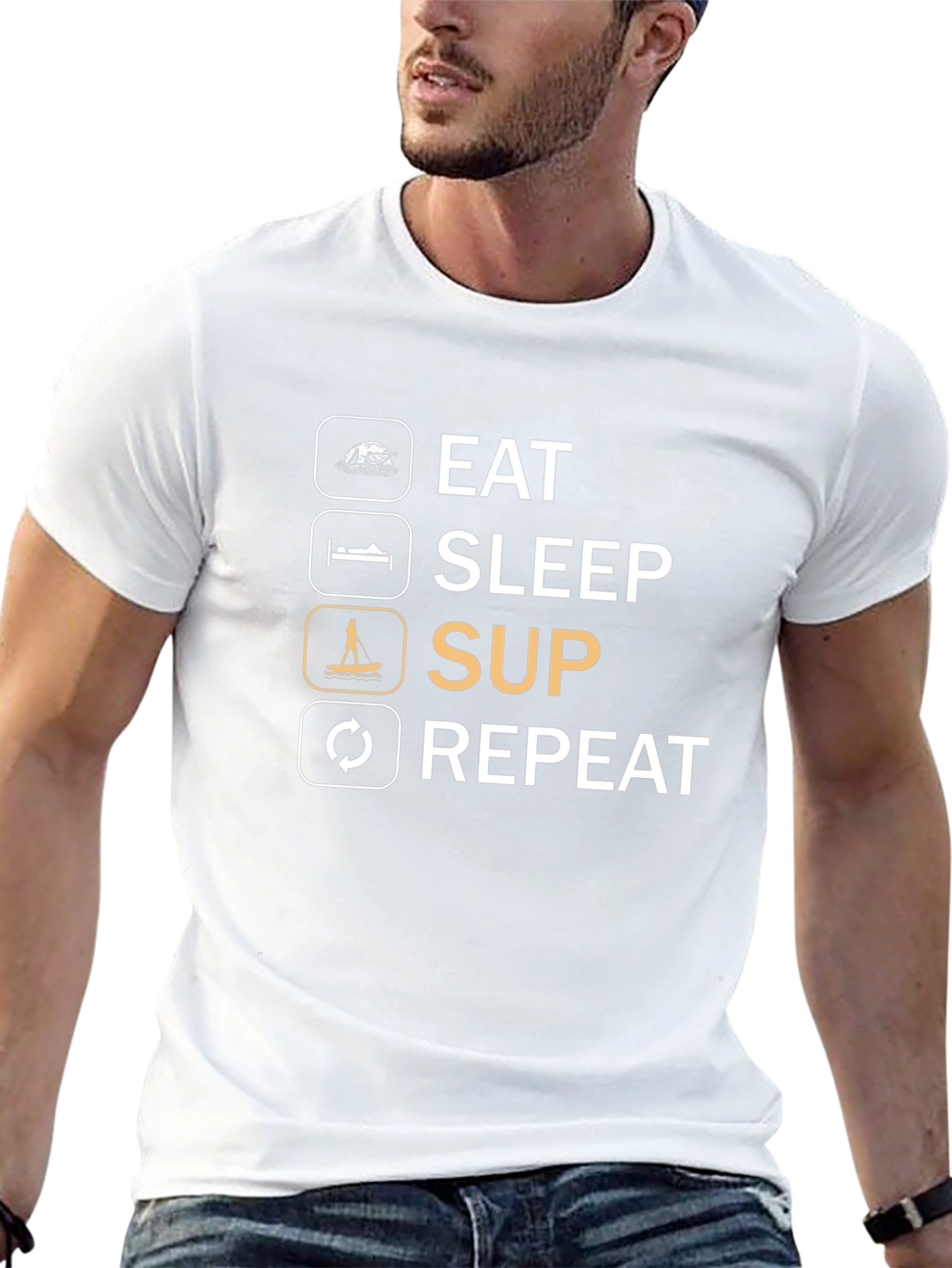 Eat Sleep SUP Repeat Graphic Tee