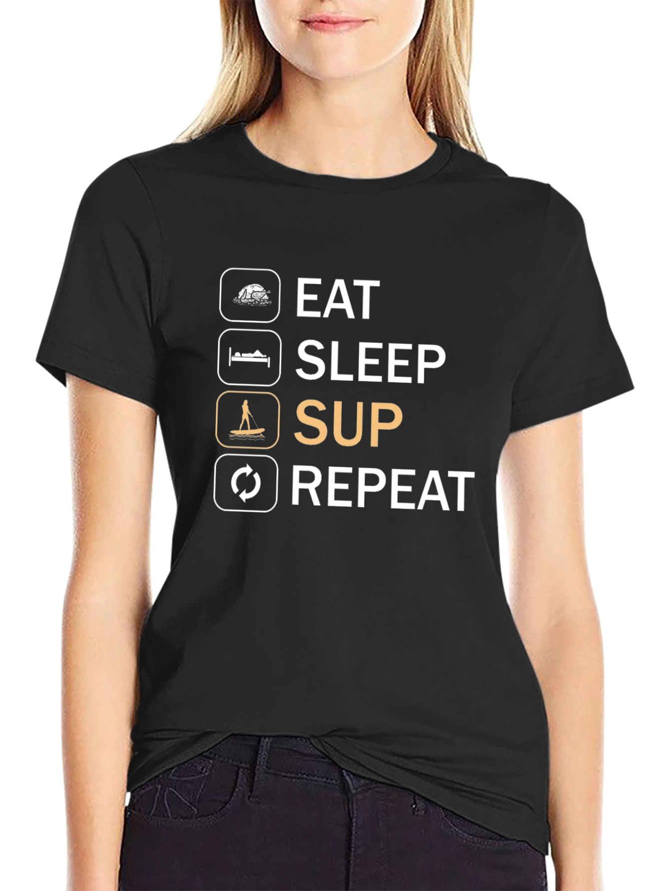 Eat Sleep SUP Repeat Graphic Tee