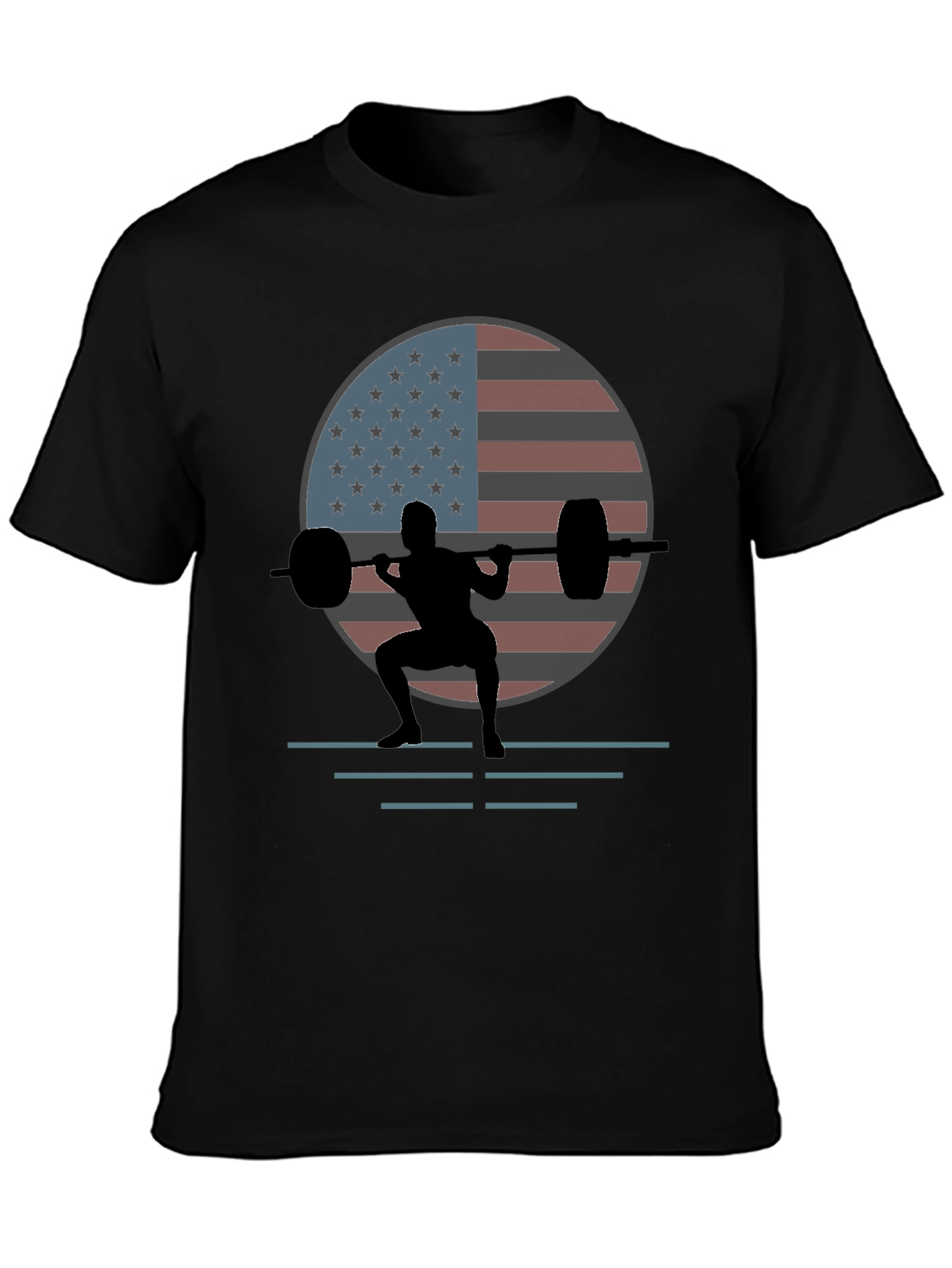American Flag Weightlifting T-Shirt