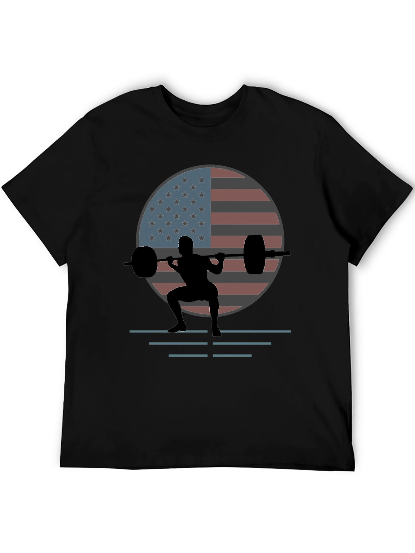 American Flag Weightlifting T-Shirt