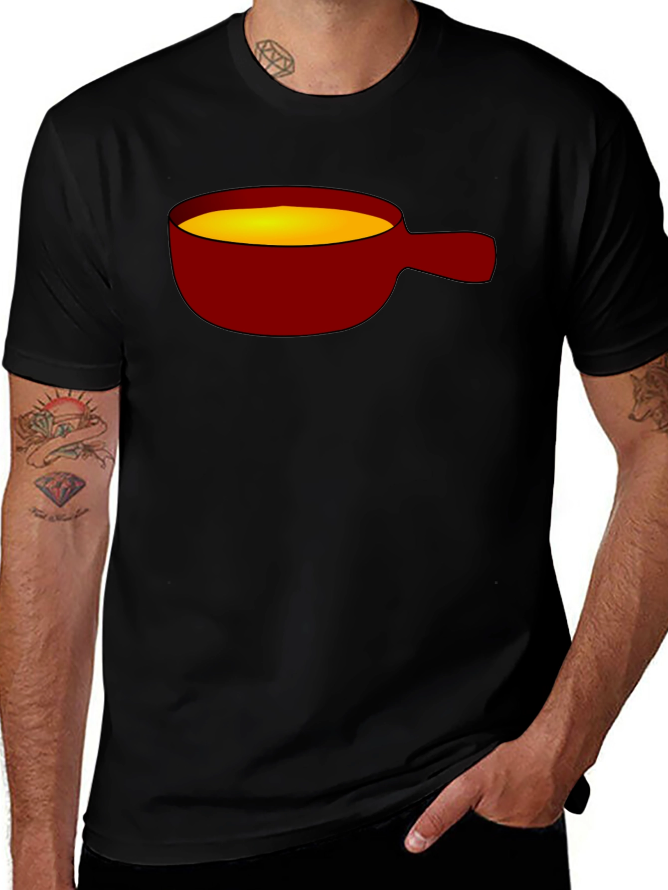 Soup Ladle Graphic Tee - Black Cotton T-Shirt