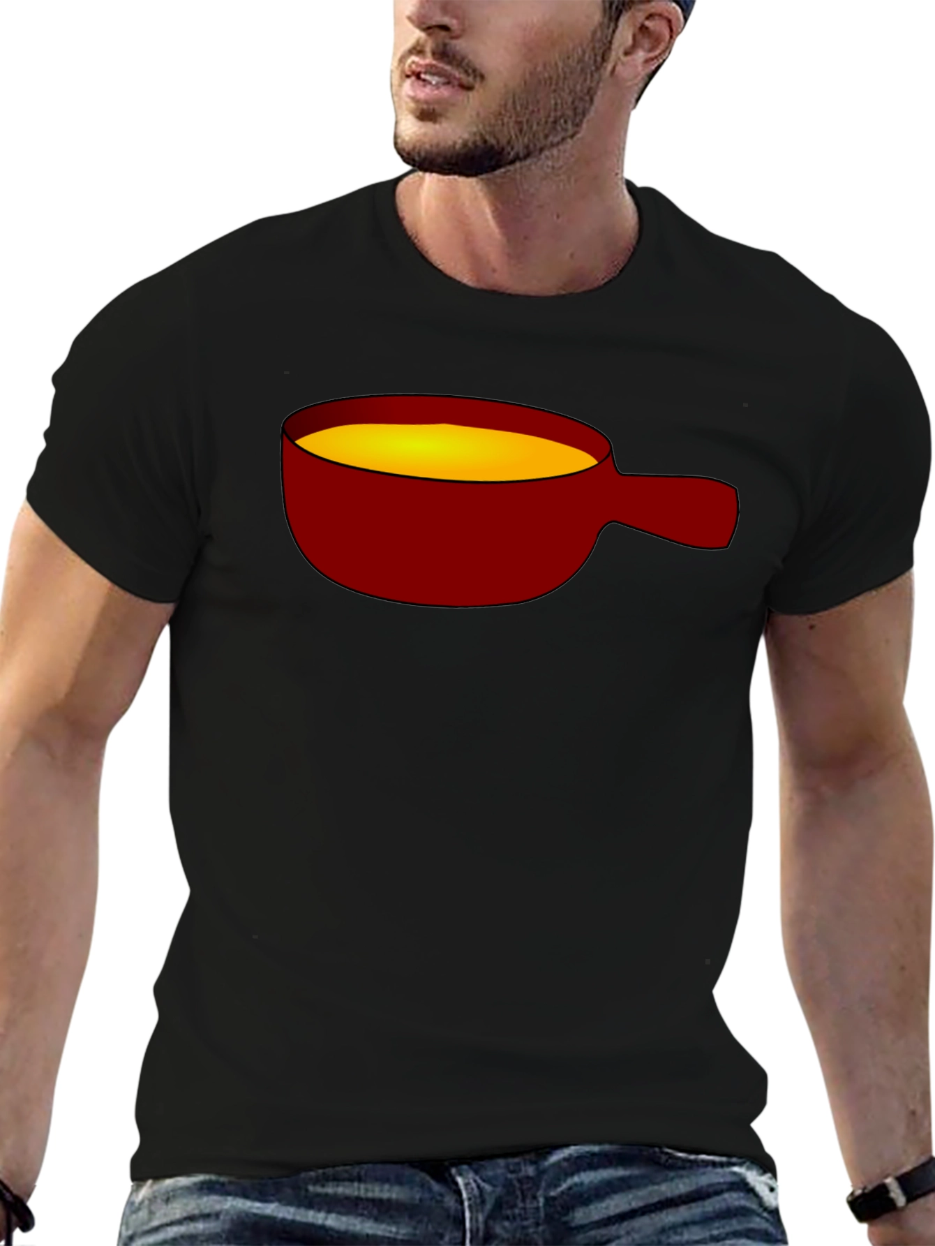 Soup Ladle Graphic Tee - Black Cotton T-Shirt