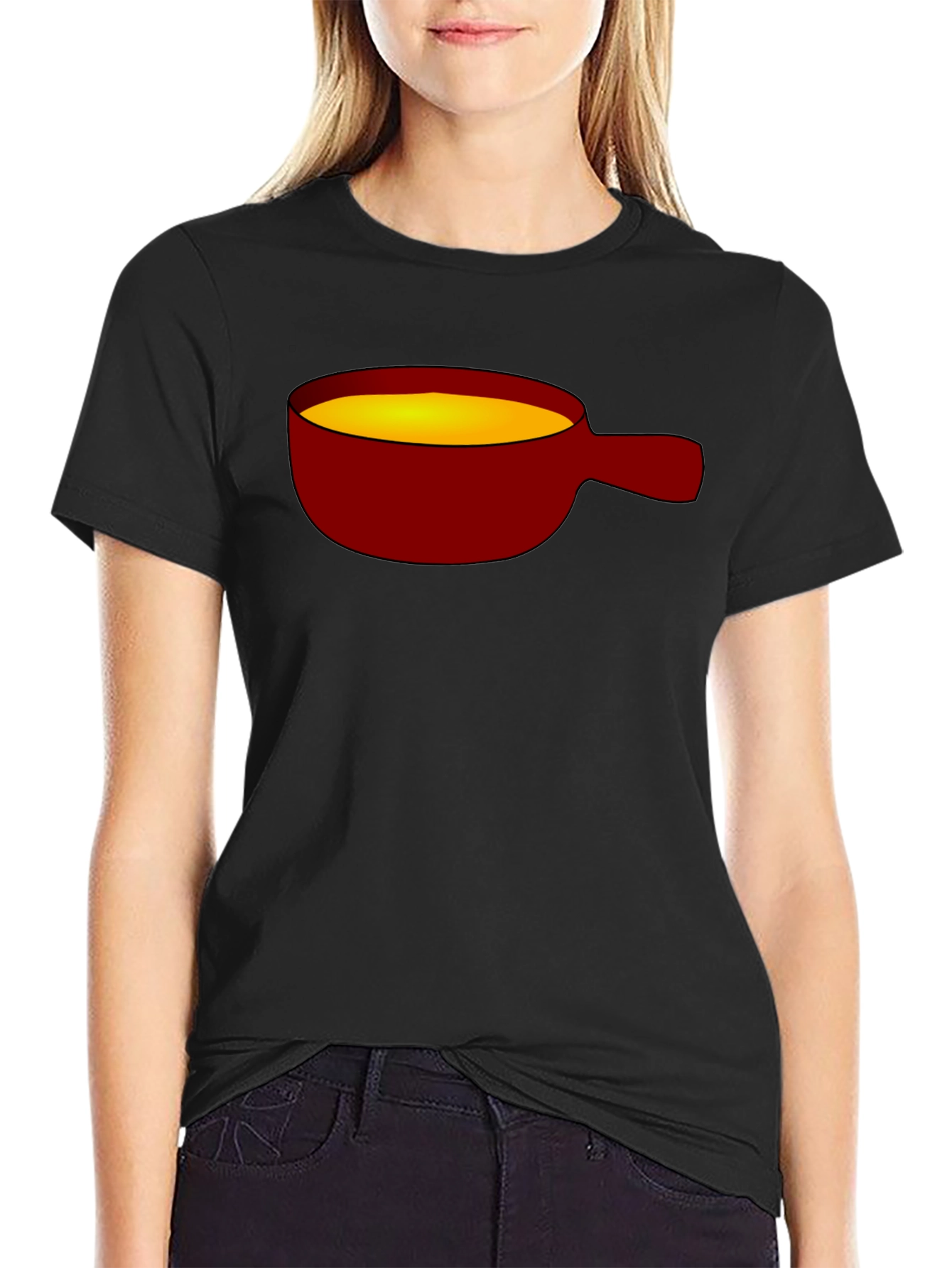 Soup Ladle Graphic Tee - Black Cotton T-Shirt