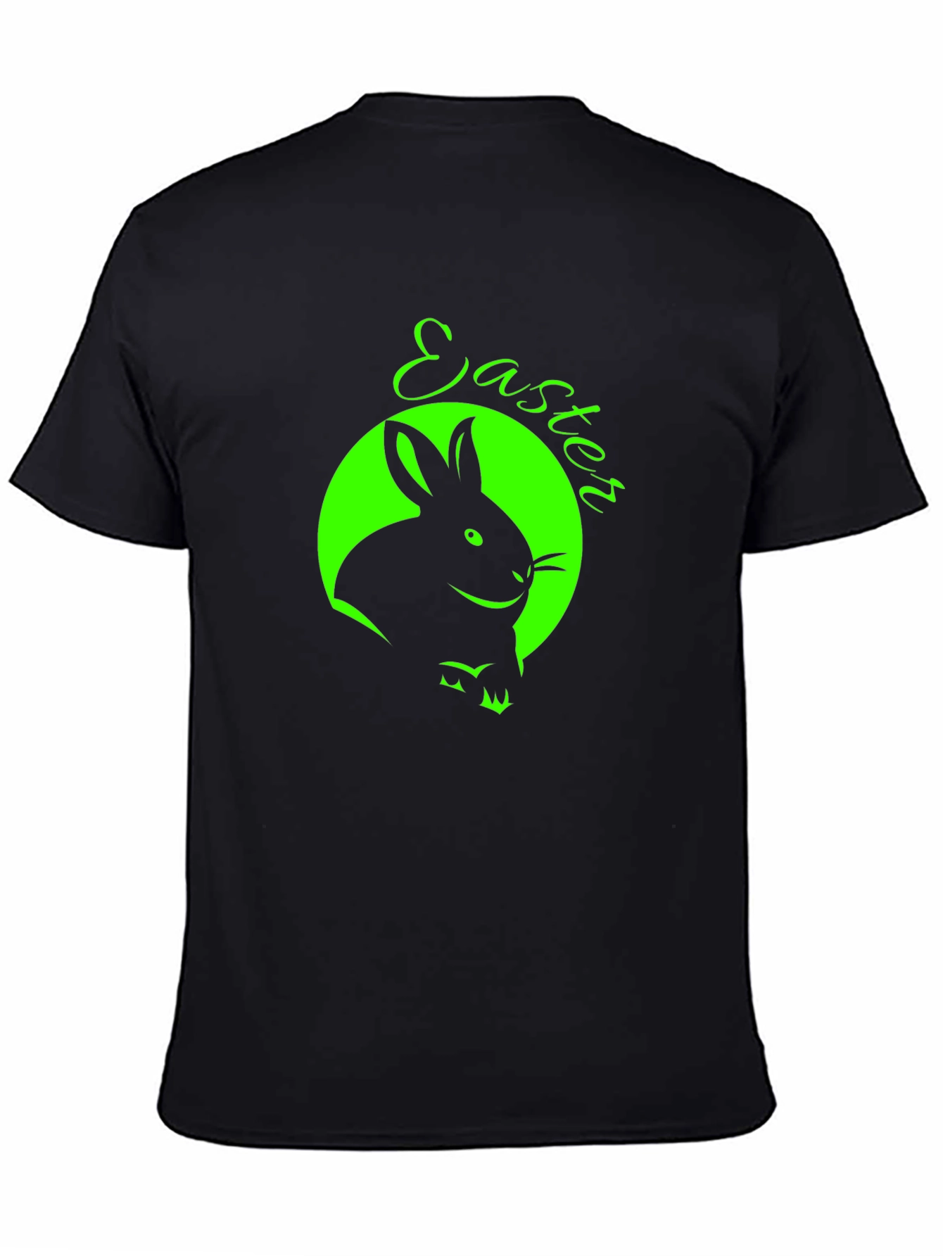 Easter Bunny Graphic Tee - Black Cotton T-Shirt