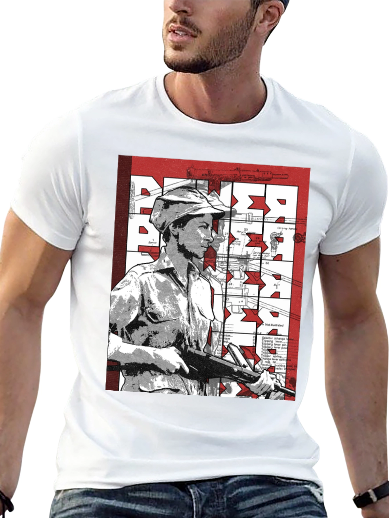 Retro Graphic Tee - Military Style