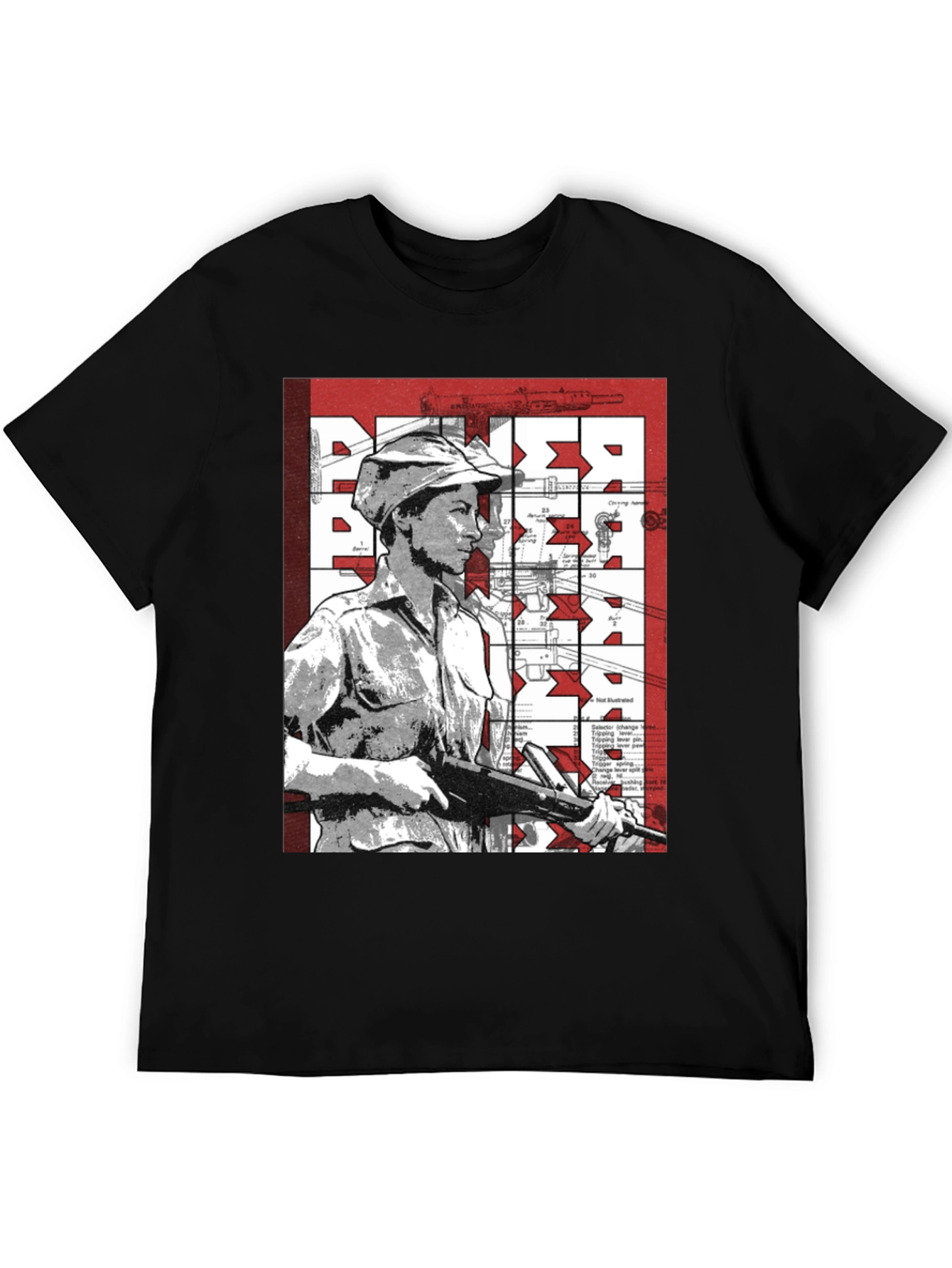 Retro Graphic Tee - Military Style