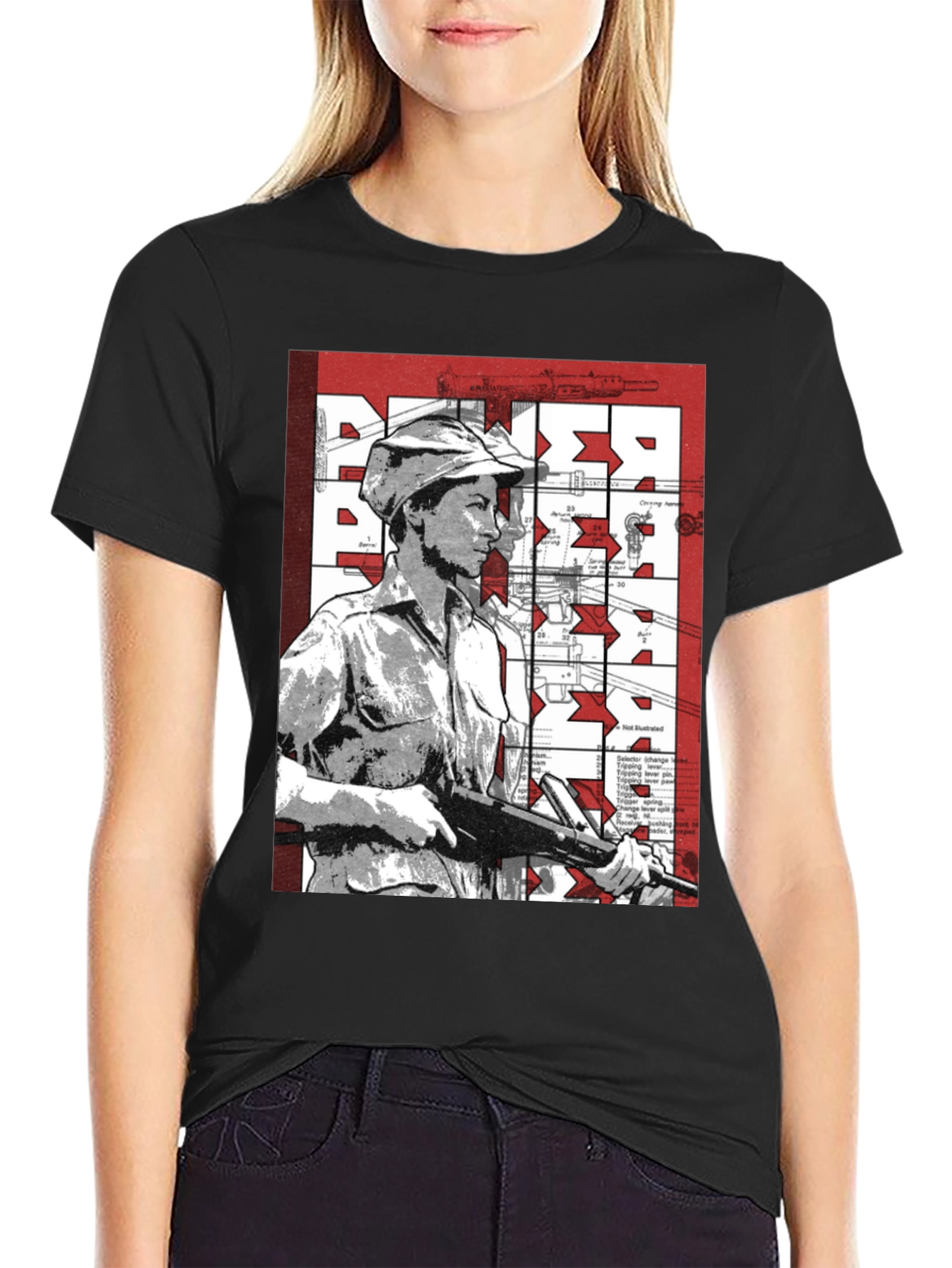 Retro Graphic Tee - Military Style