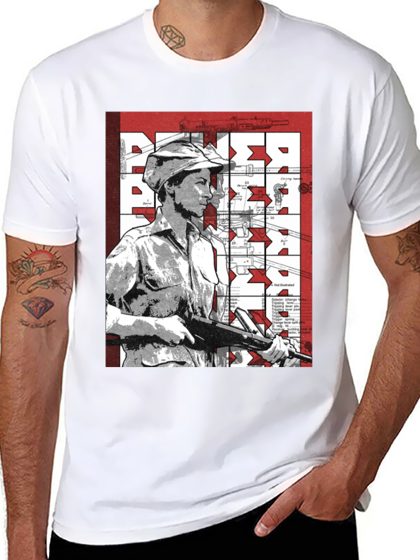 Retro Graphic Tee - Military Style