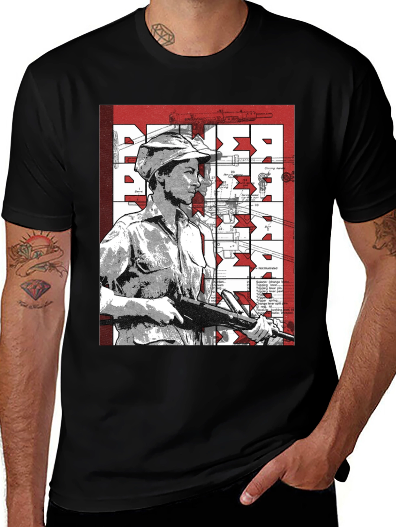 Retro Graphic Tee - Military Style
