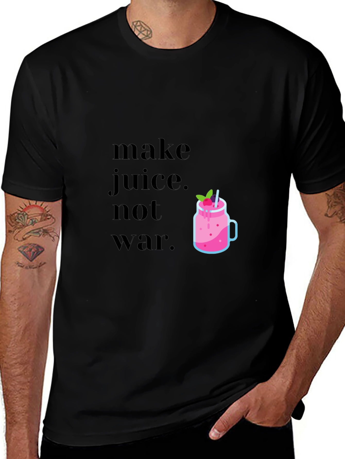 Make Juice Not War Graphic Tee - Black T-Shirt