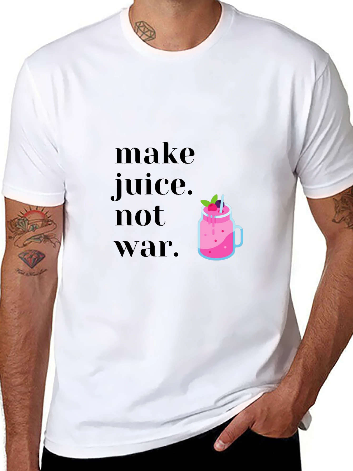 Make Juice Not War Graphic Tee - Black T-Shirt