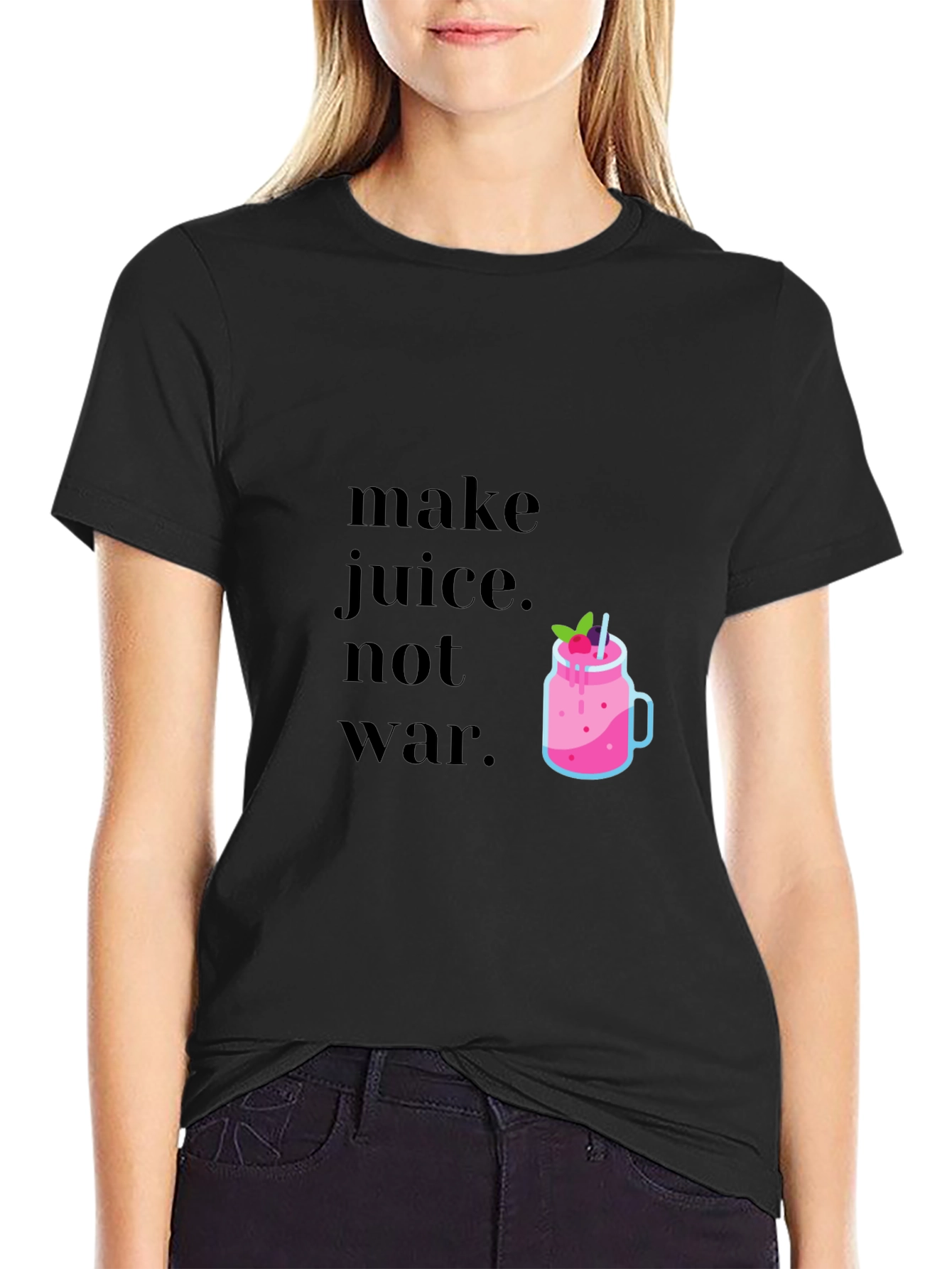 Make Juice Not War Graphic Tee - Black T-Shirt