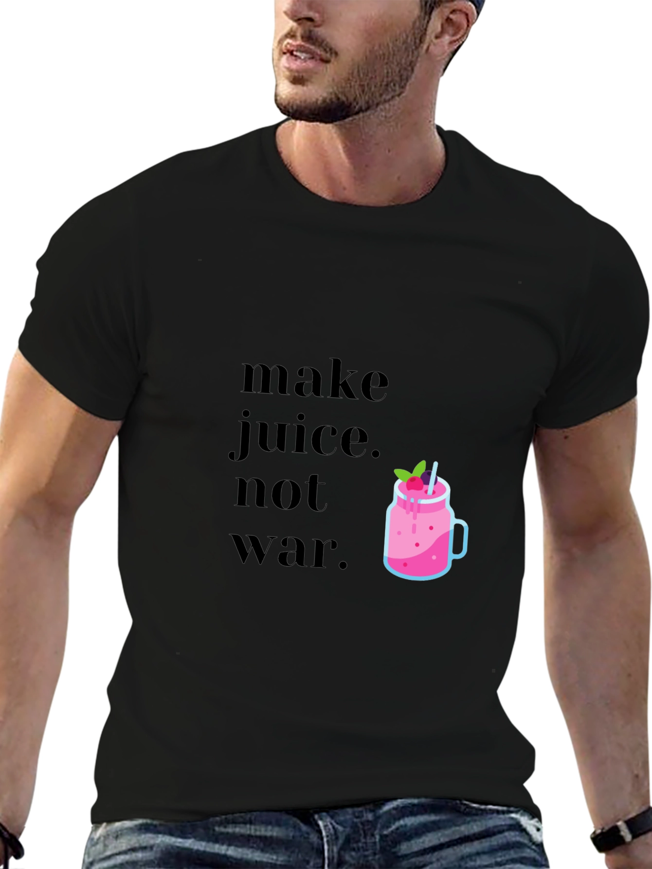 Make Juice Not War Graphic Tee - Black T-Shirt