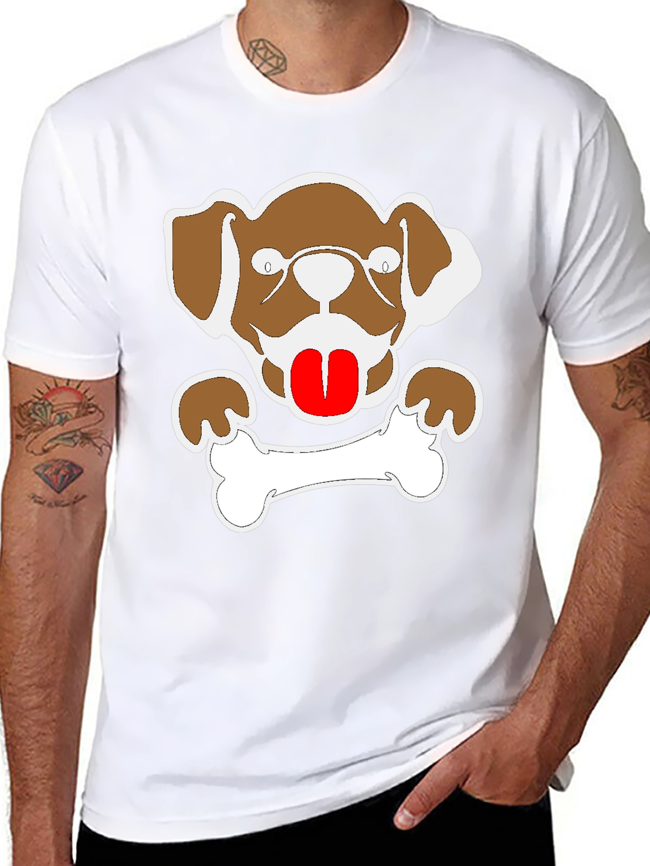 Dog & Bone Graphic Tee - Mens Black T-Shirt