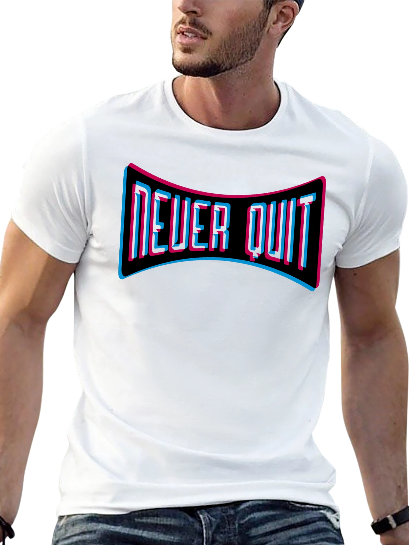 Never Quit Graphic Tee - Motivational T-Shirt