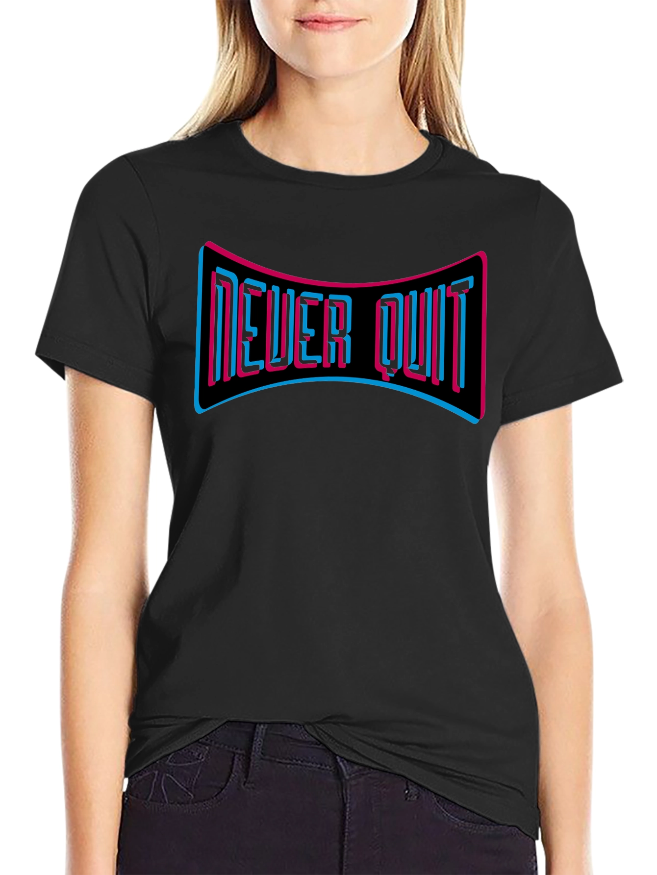 Never Quit Graphic Tee - Motivational T-Shirt