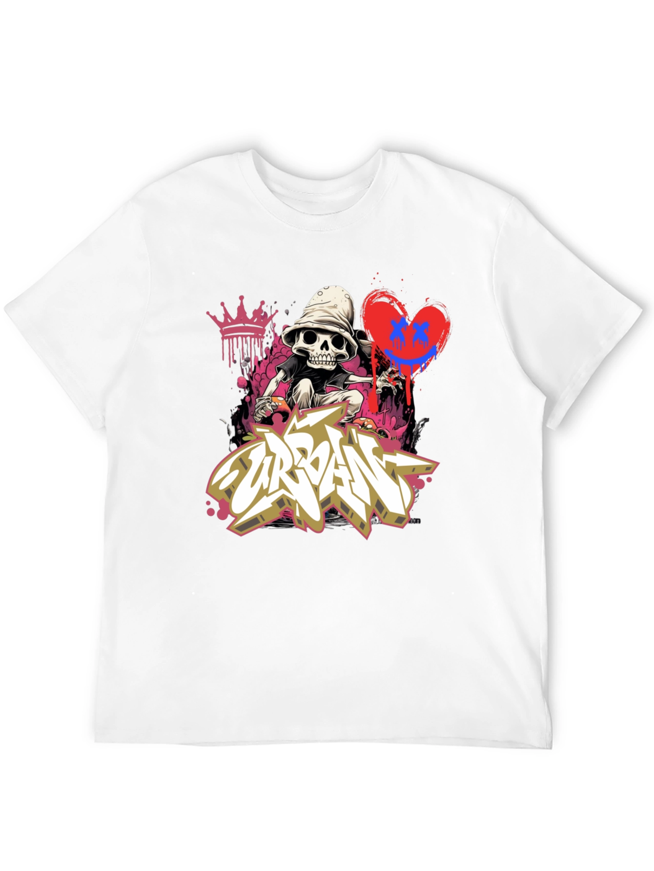 Urban Graffiti Skull Graphic Tee - Edgy Style