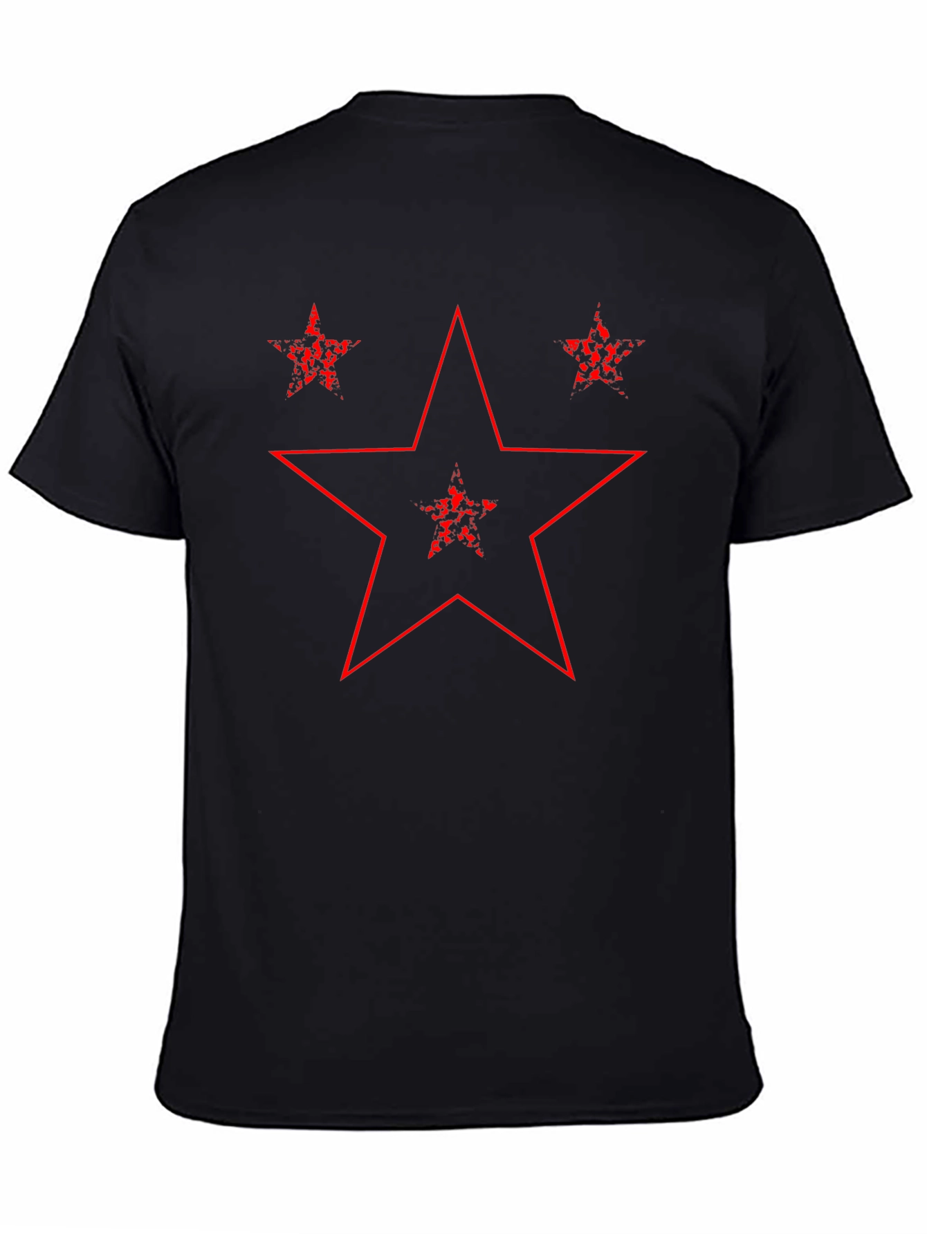 Distressed Star Graphic Tee - Black