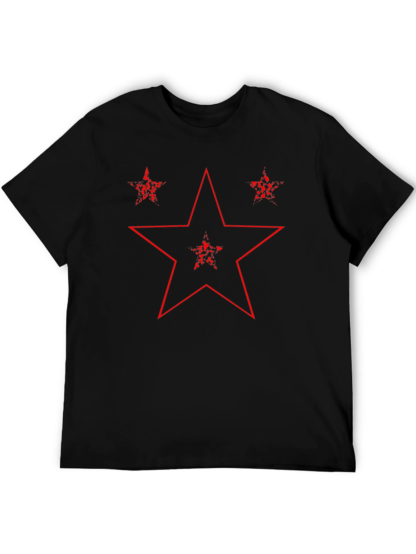 Distressed Star Graphic Tee - Black