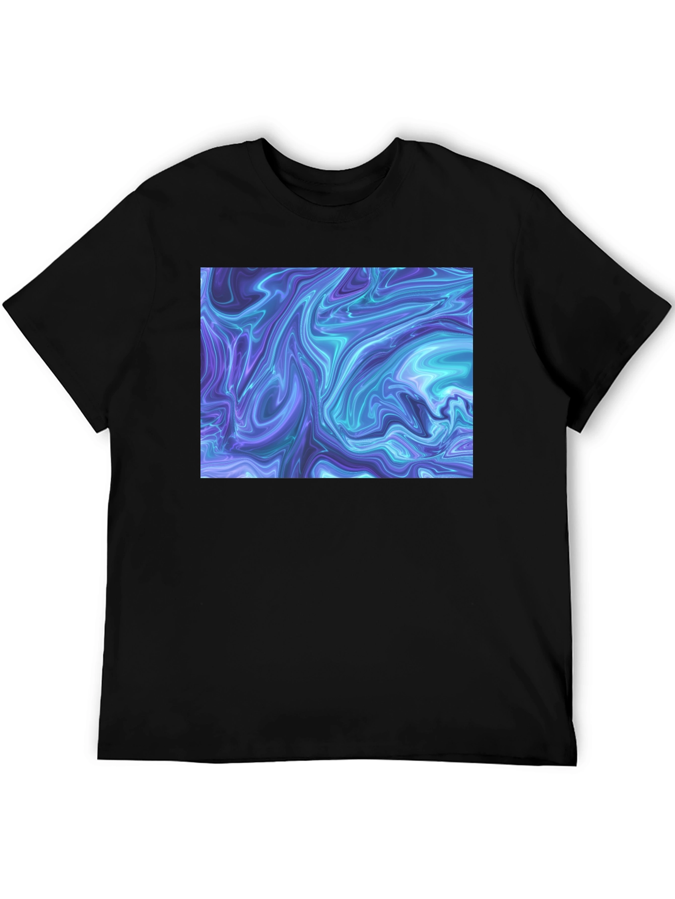 Abstract Marble Print Black T-Shirt